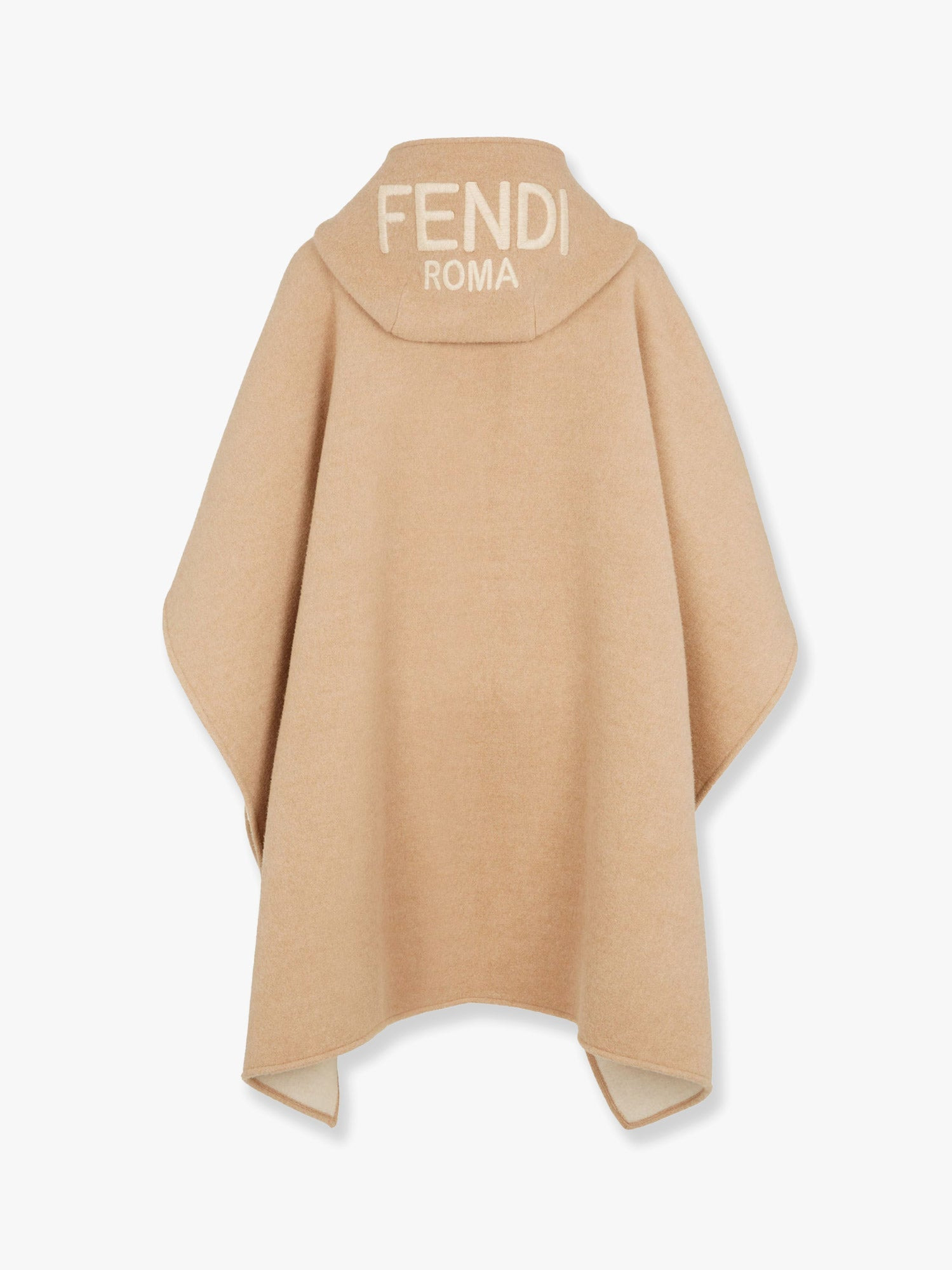 Fendi Women Wool And Cashmere Poncho With Leather Profiles - 2