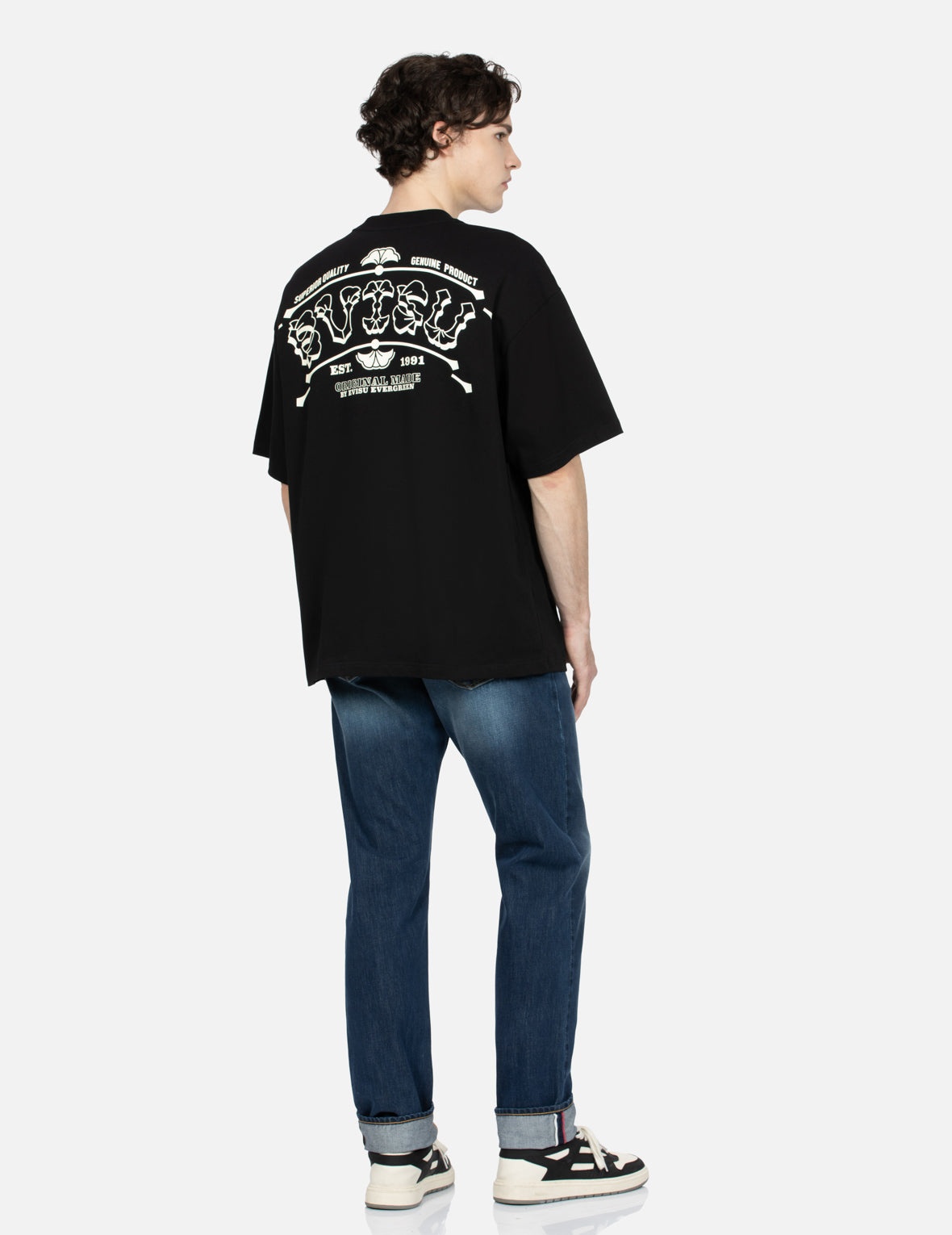 Seagull and Kamon Embossed Carrot Fit Jeans #2017 - 3
