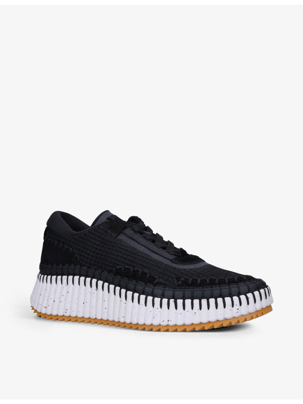Nama embroidered suede and recycled mesh trainers - 3