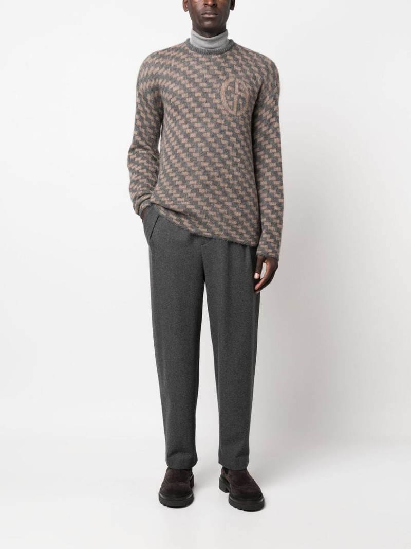GIORGIO ARMANI geometric-pattern intarsia-knit jumper outlook