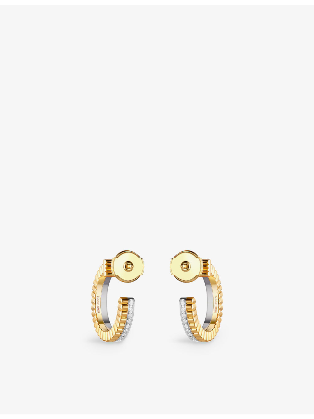 Quatre Radiant Edition 18ct yellow and white-gold 0.24ct diamond hoop earrings - 4