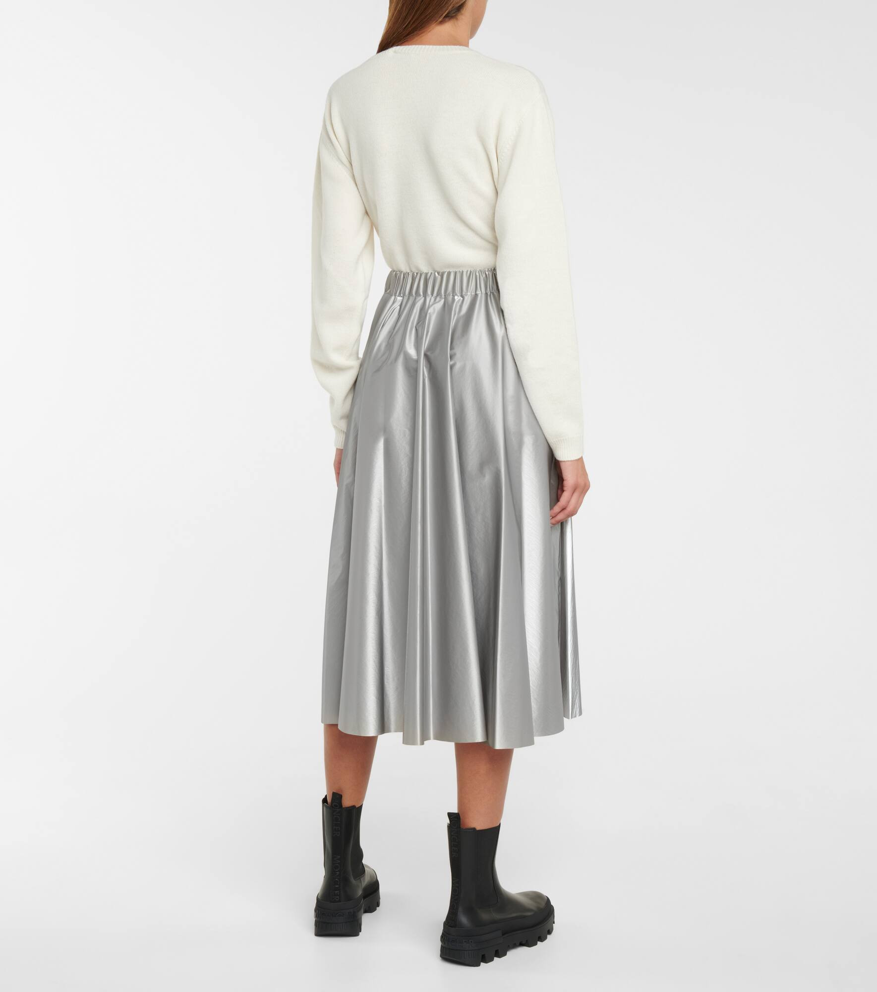 High-waisted pleated midi skirt - 3
