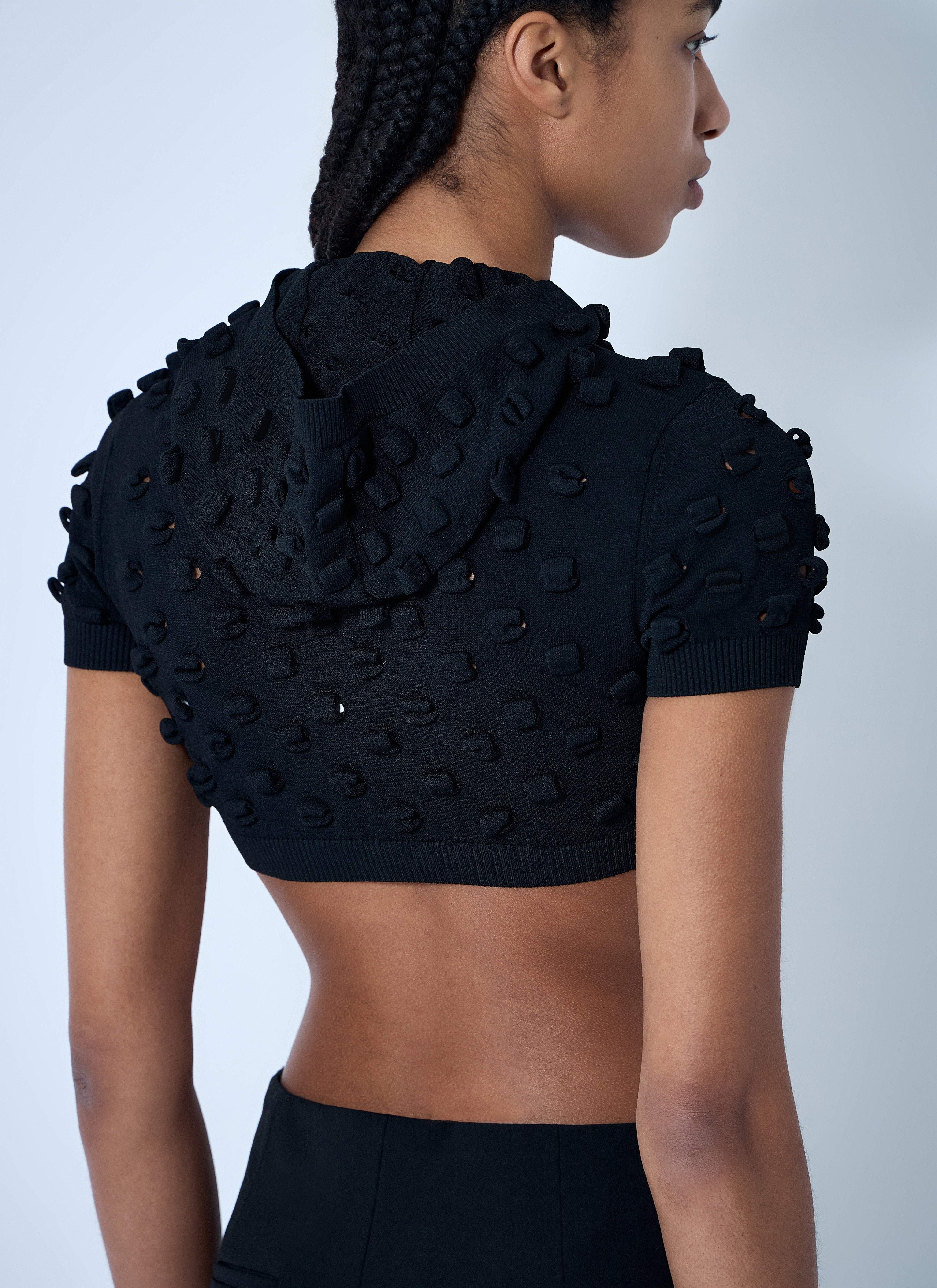 Sportmax Women Hooded Open-Knit Crop Top - 6