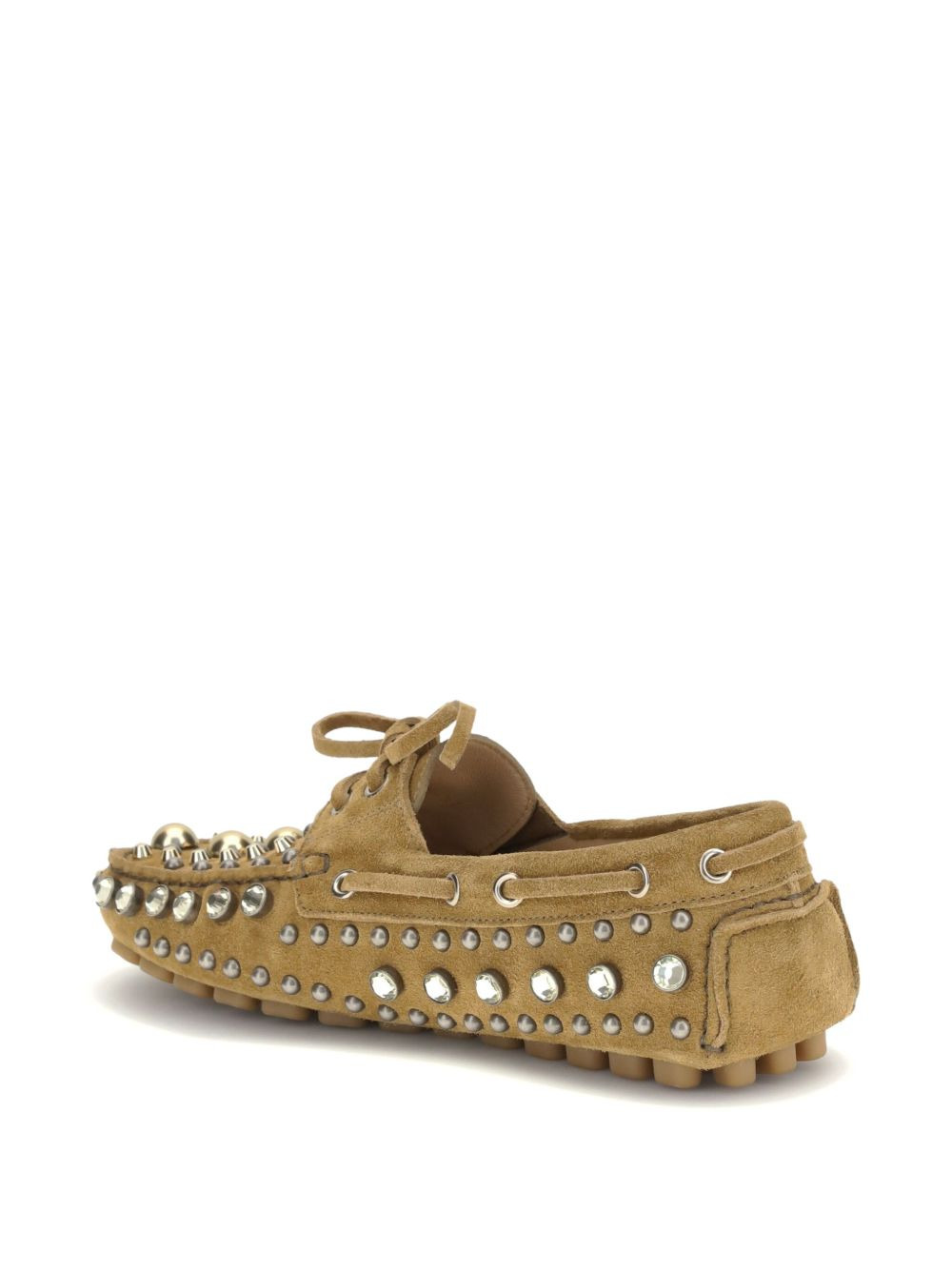 crystal-embellished loafers - 3