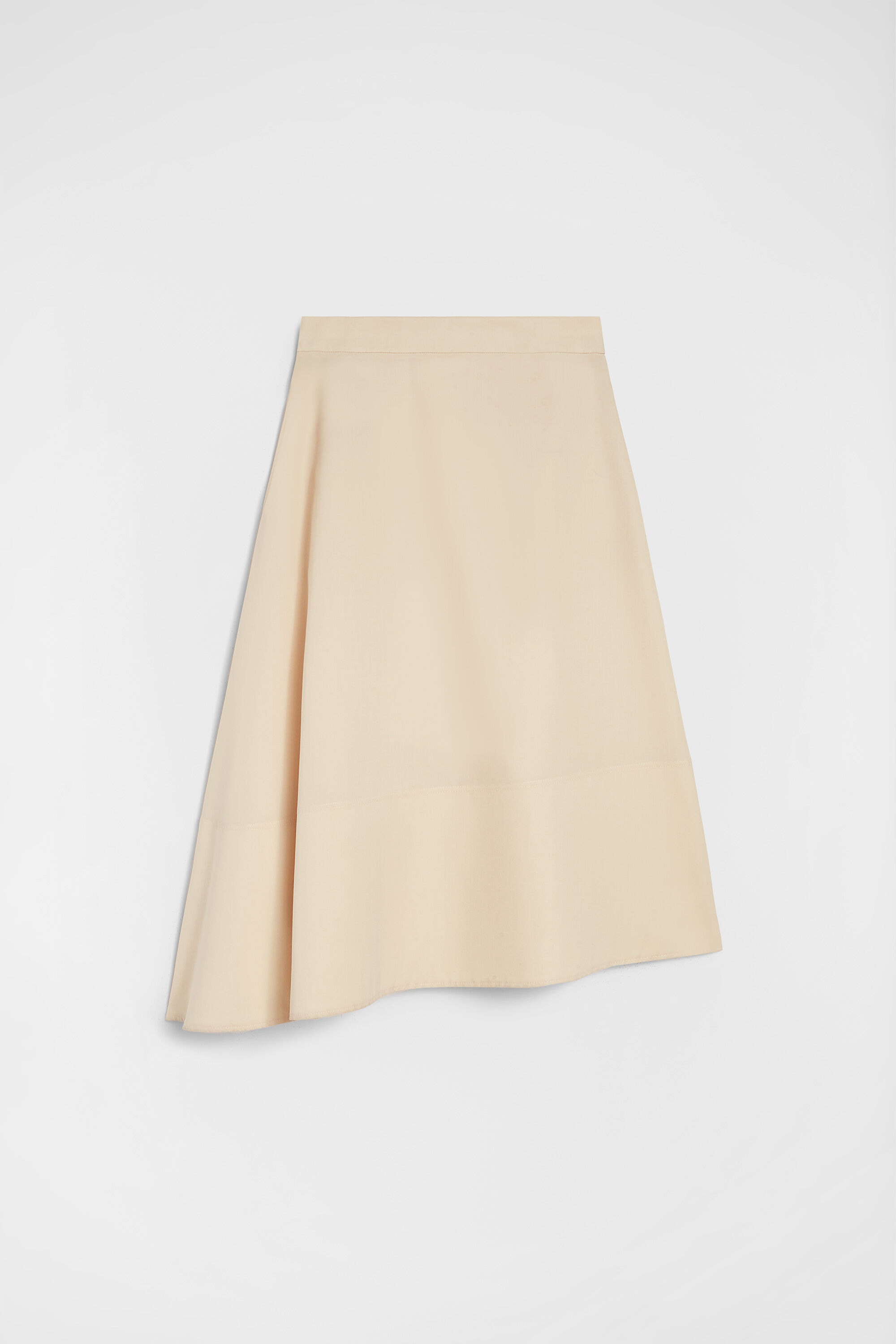 Lightweight Wool Gabardine Asymmetrical Skirt - 6