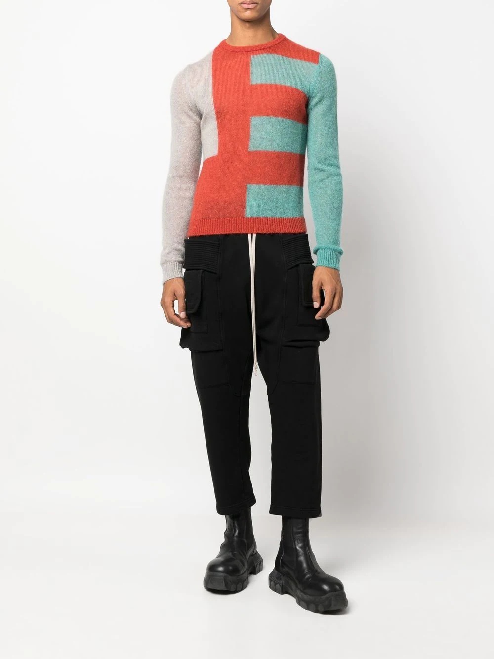 colour-block knitted sweater - 2