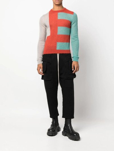 Rick Owens colour-block knitted sweater outlook