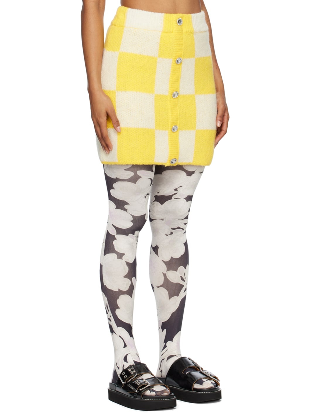 Yellow & White Noura Miniskirt - 2