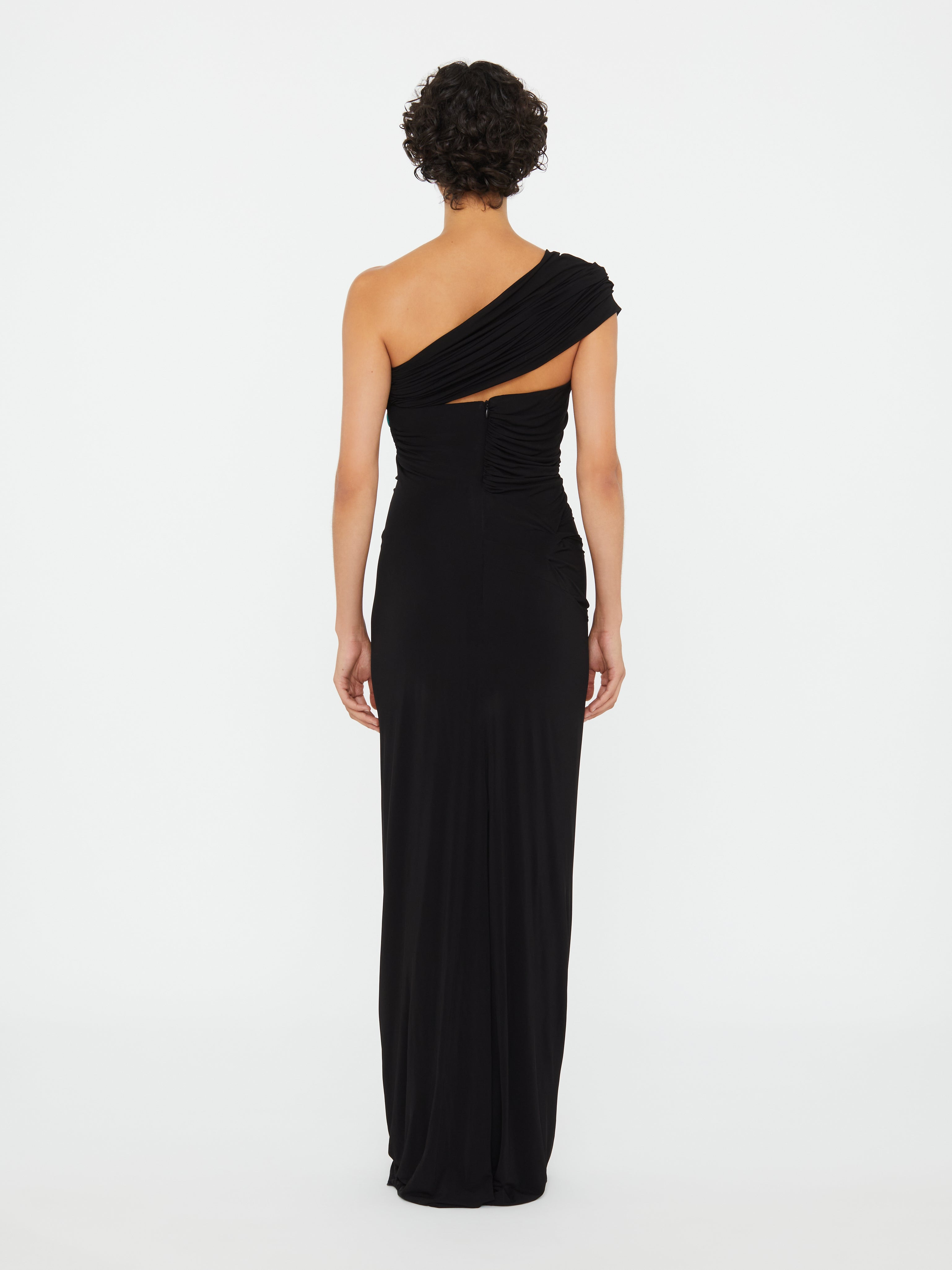 Beach Glass Draped Jersey Strapless Dress - 5