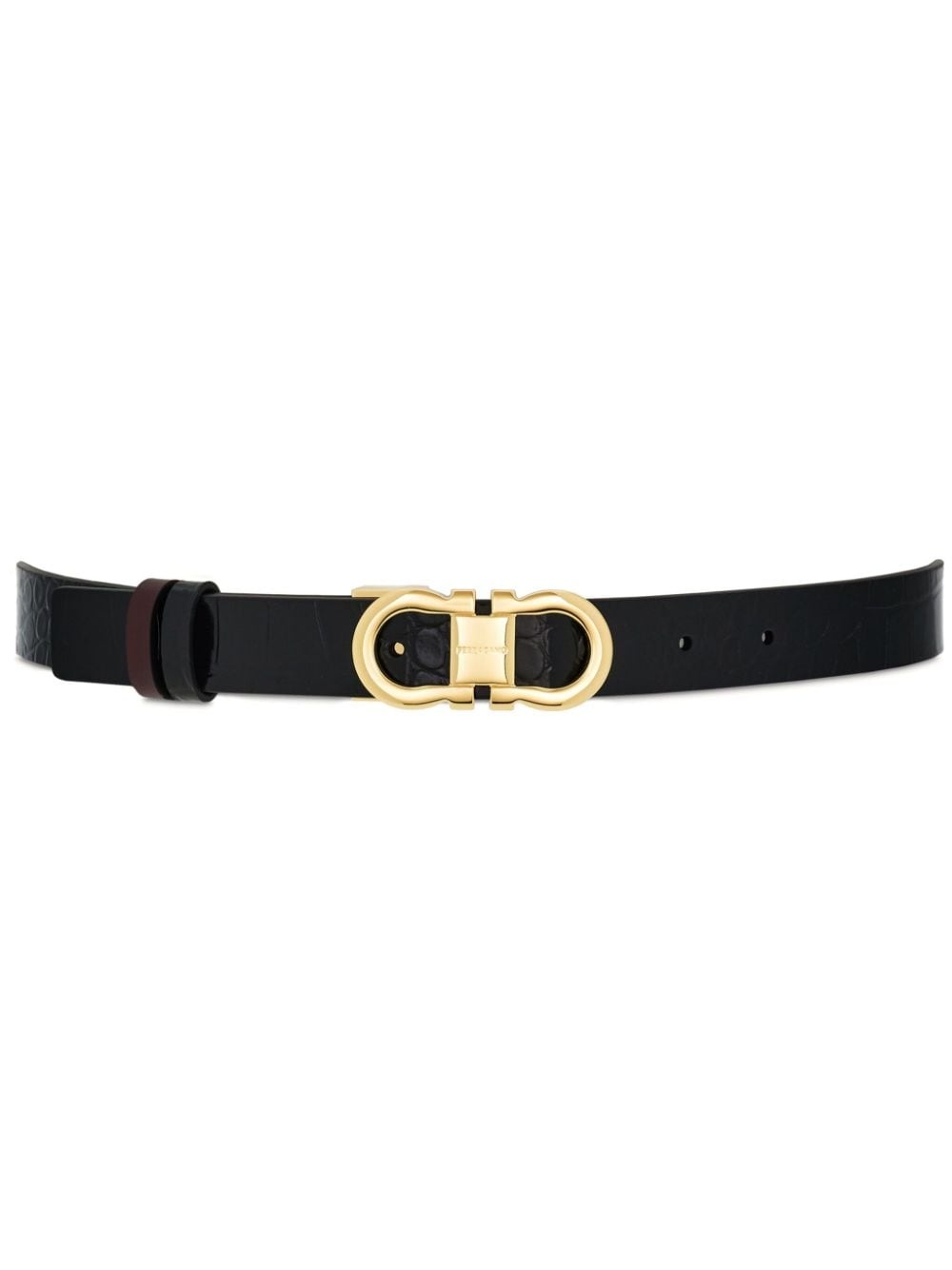 Gancini-buckle leather belt - 1