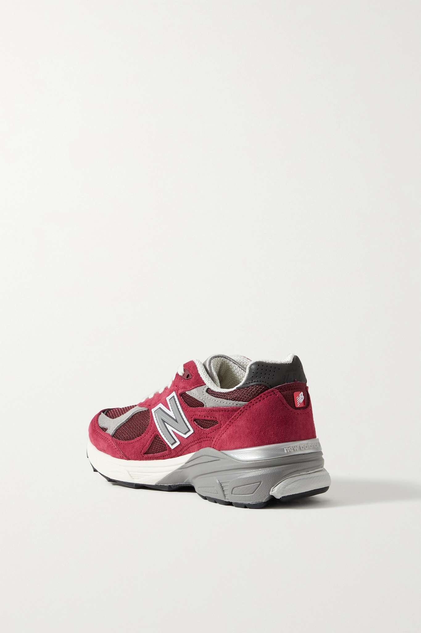 990v3 leather-trimmed suede and mesh sneakers - 3