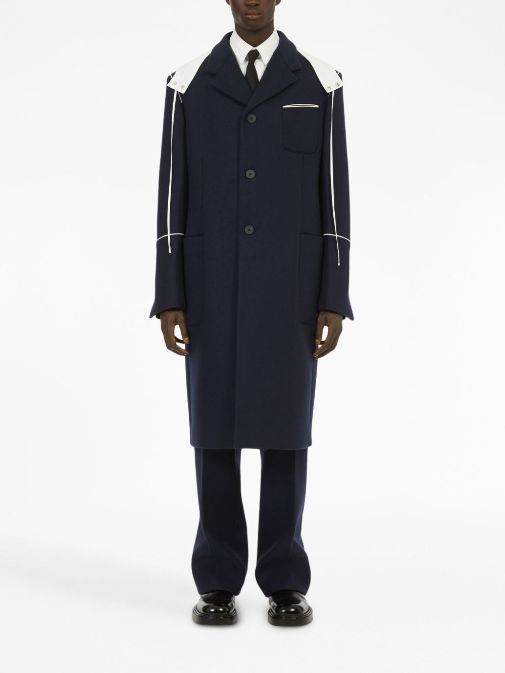 single-breasted hooded coat - 2