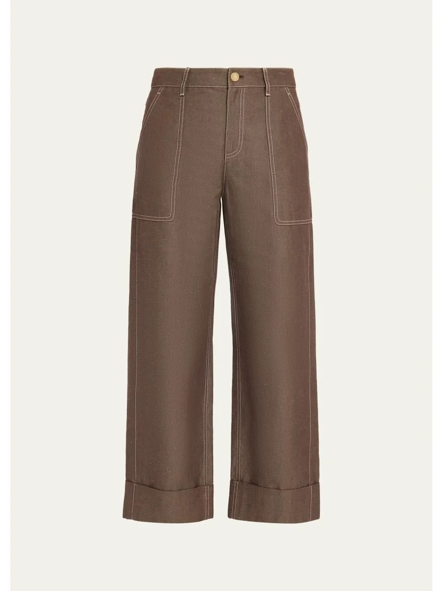 Highline Cuffed Linen-Cotton Ankle Pants - 1