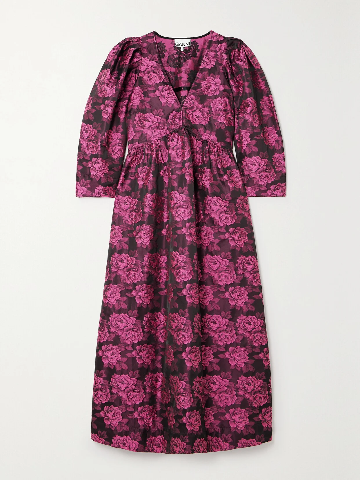 + Net Sustain Floral-print Jacquard Midi Dress - 1