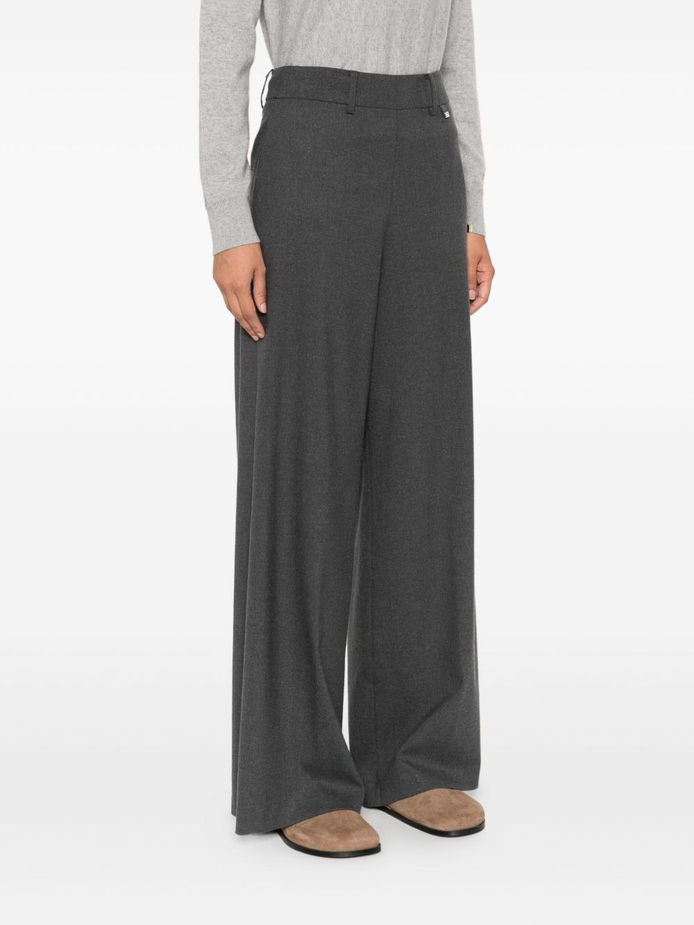belt-loops straight trousers - 3