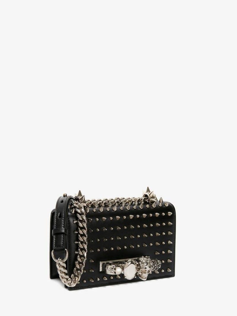 Alexander McQueen Mini Jewelled Satchel in Black outlook