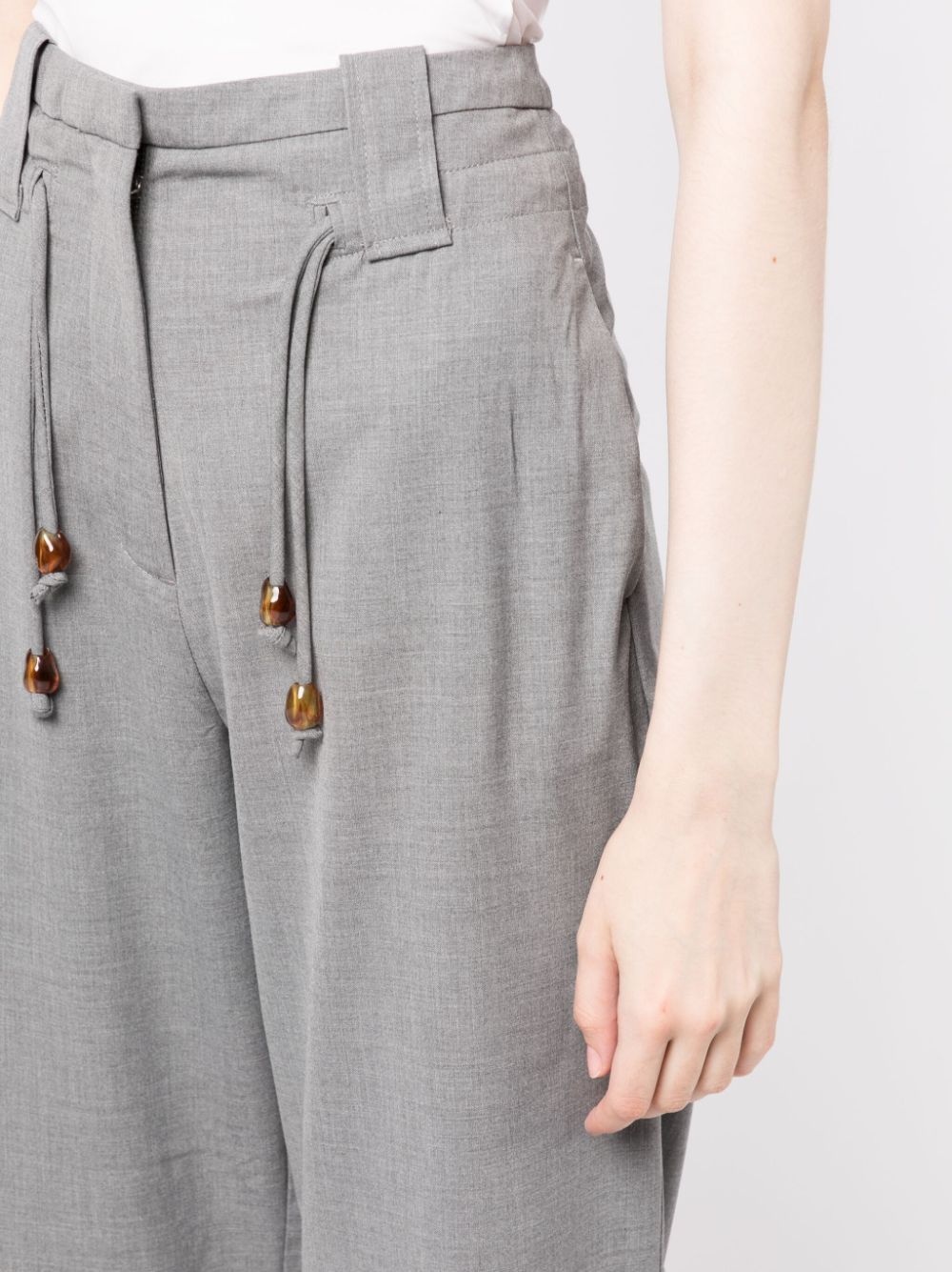 drawstring-waist straight-leg trousers - 5