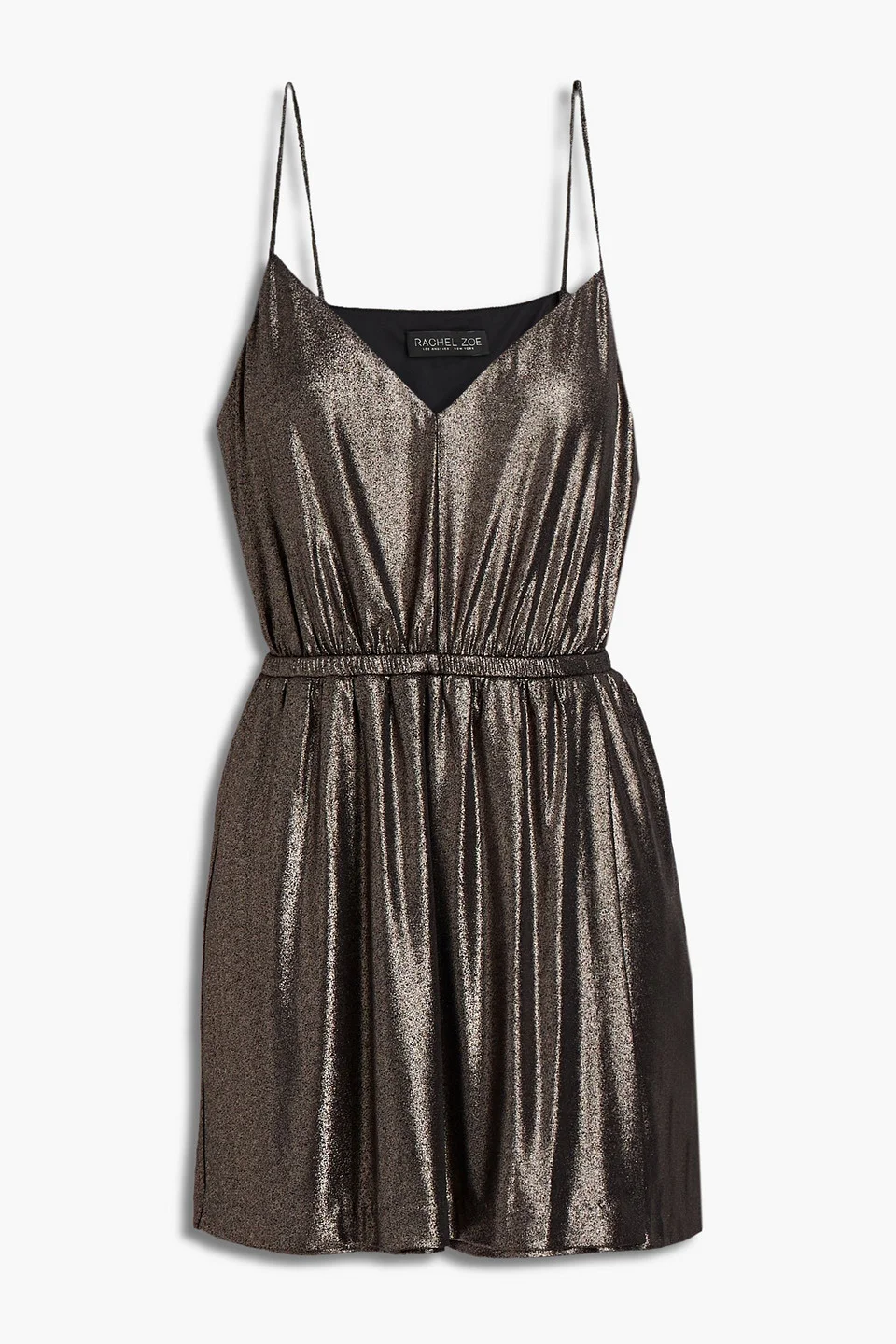 Gathered metallic jersey playsuit - 1