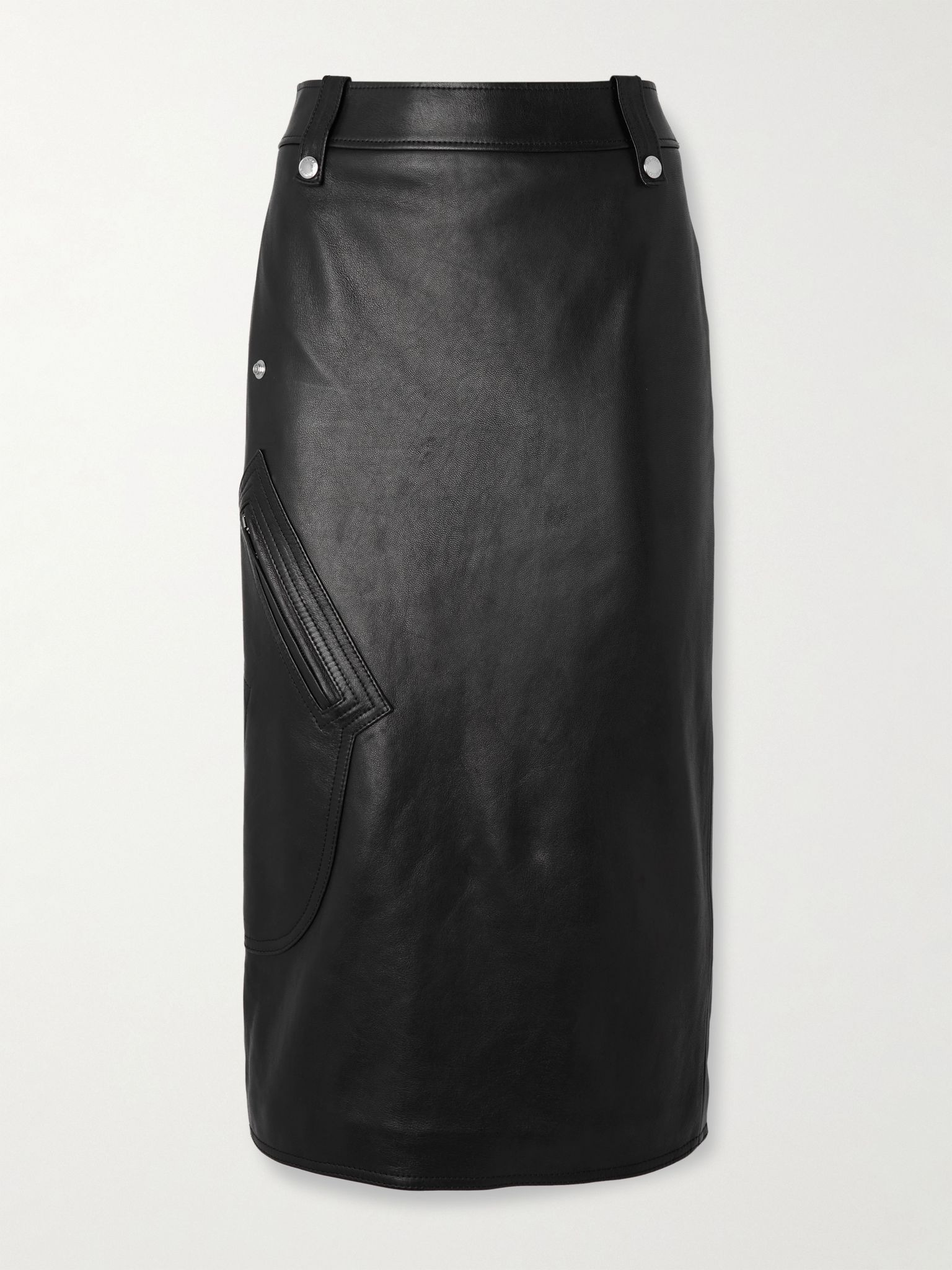 Leather midi skirt Black - 1