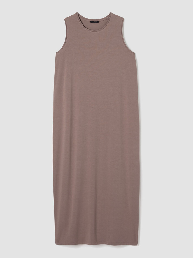 Stretch Jersey Knit Round Neck Dress 1