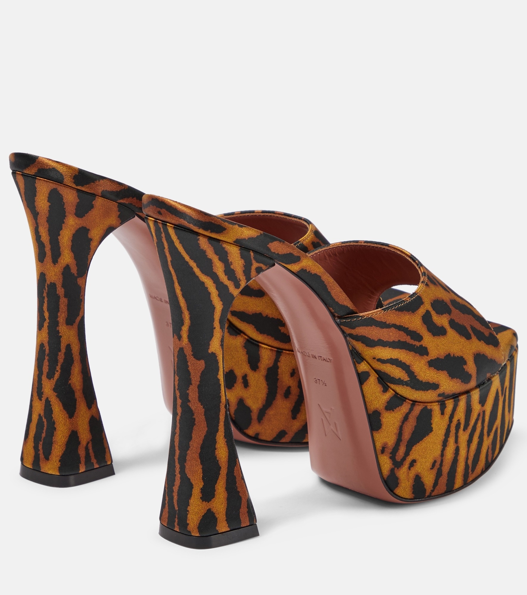 Dalida leopard-print satin platform mules - 3