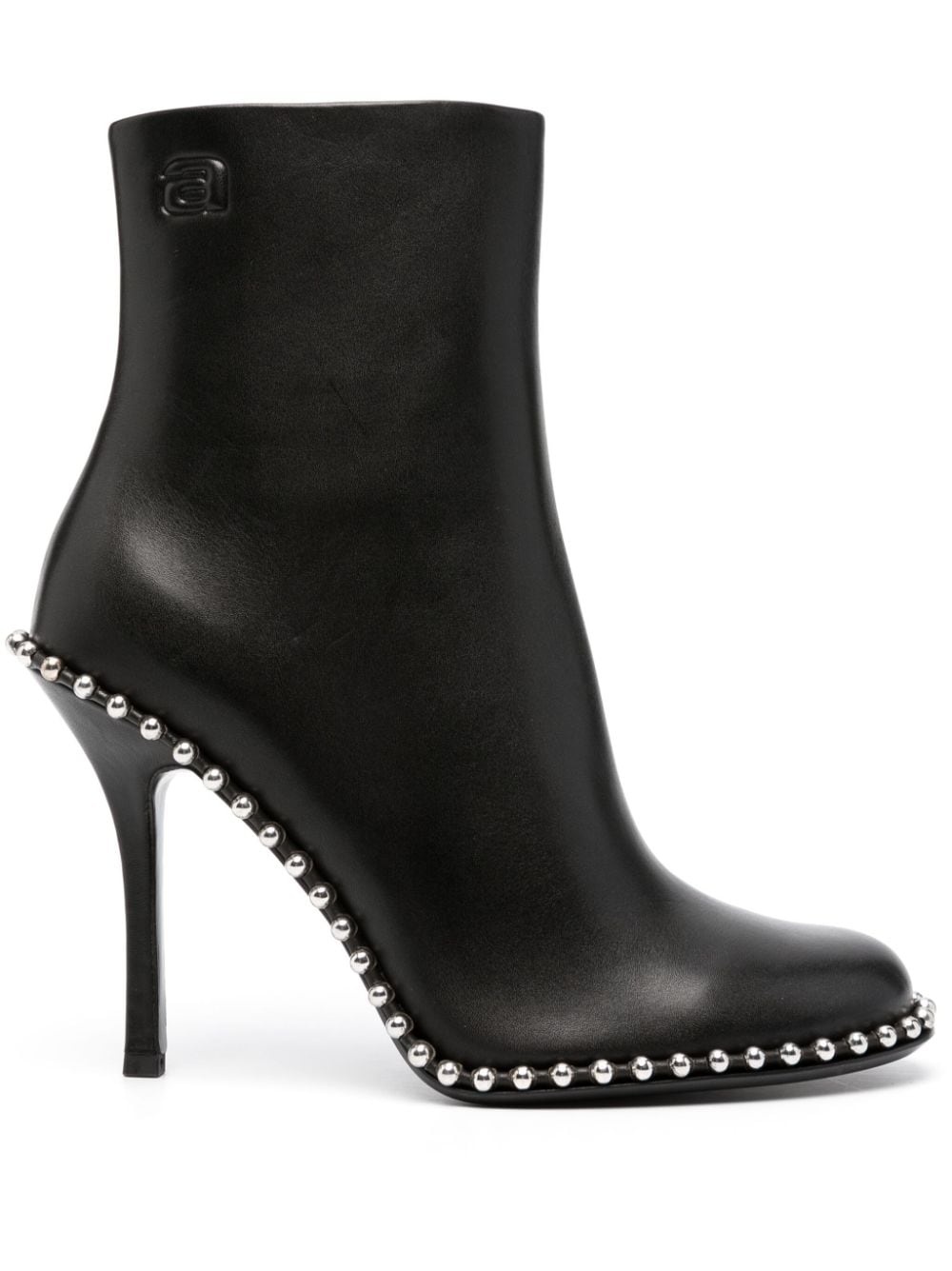 110mm stud-embellished leather ankle boots - 1