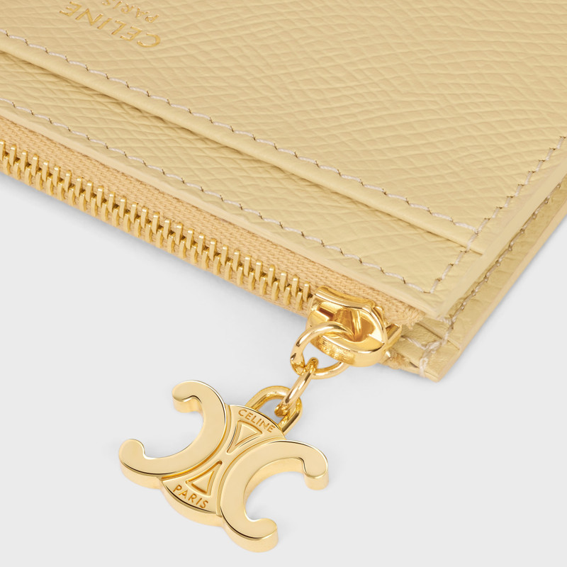 ZIPPED CARD HOLDER TRIOMPHE CHARMS IN GRAINED CALFSKIN 4