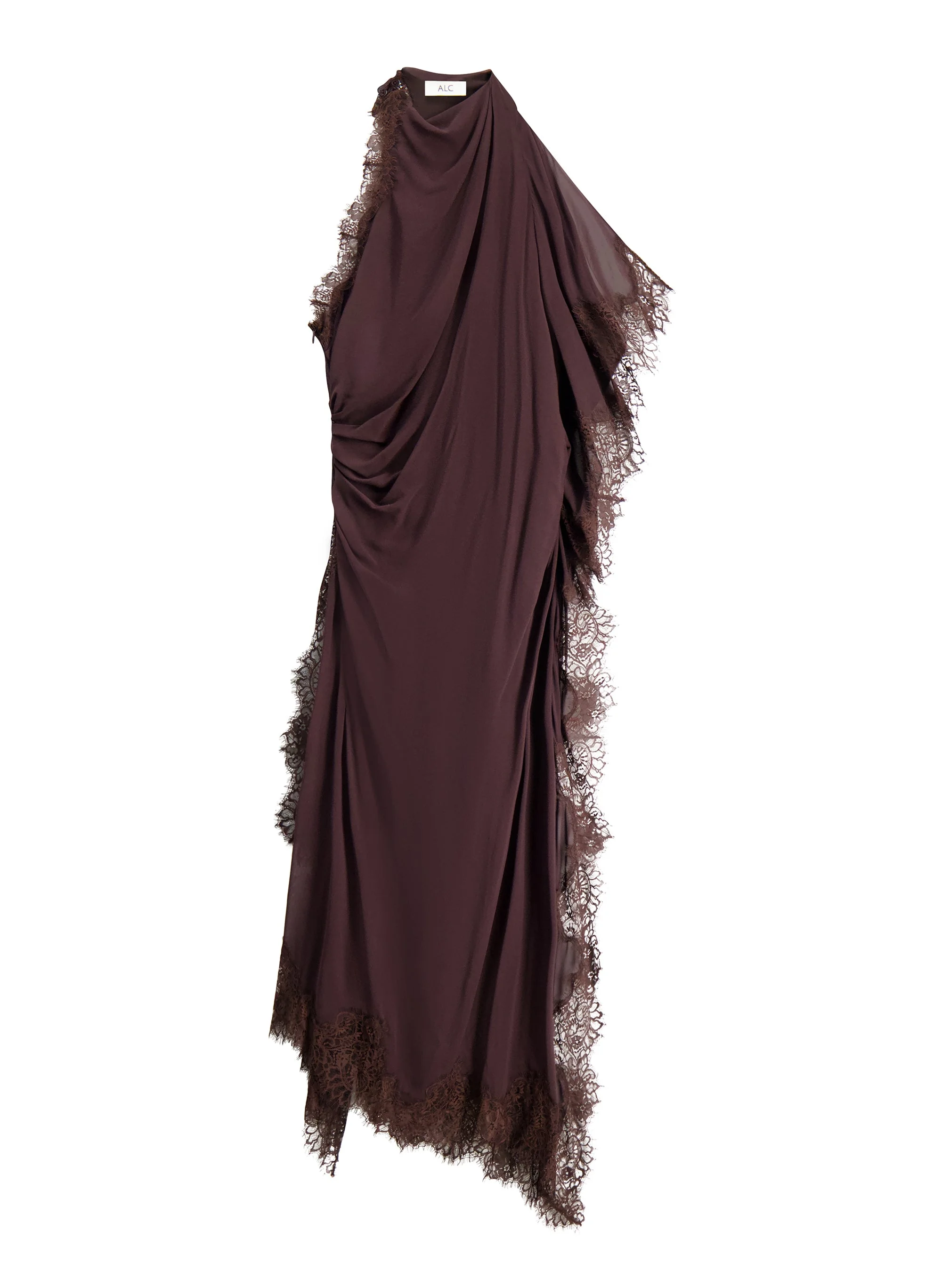 Renata Silk Chiffon and Lace Midi Dress - 1