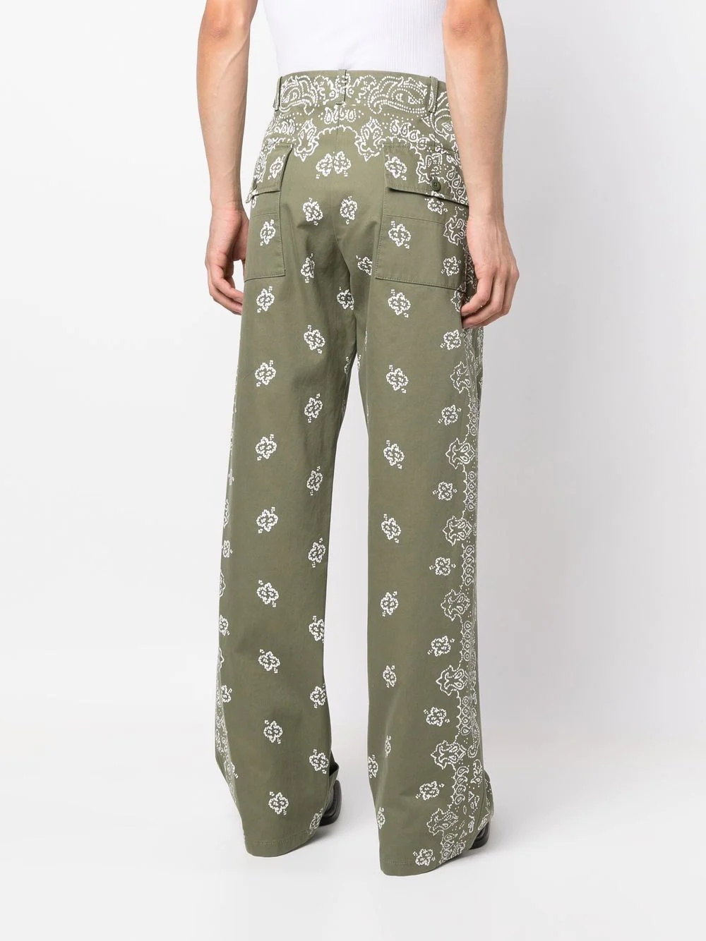 bandana-print straight trousers - 4