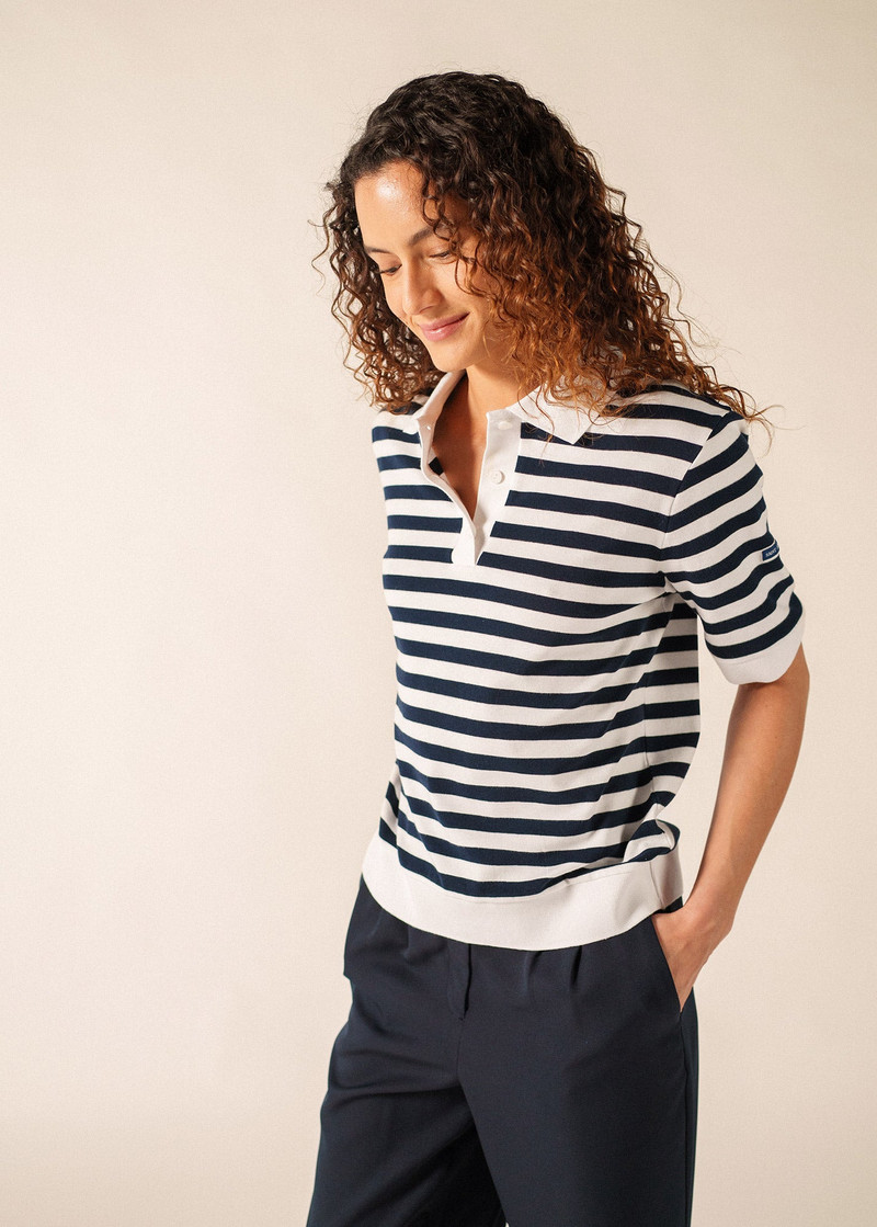 CAROLA Striped Knit Polo Shirt 3