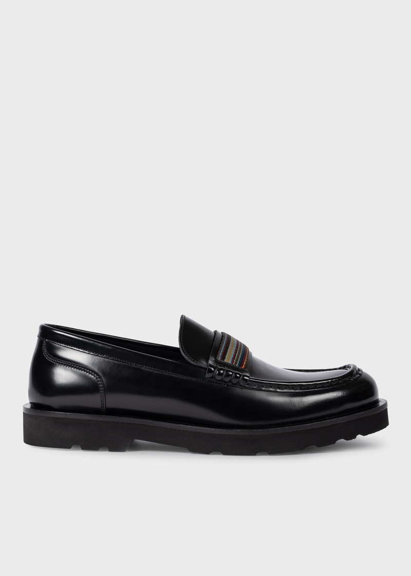 Black Leather 'Bancroft' Loafers 1