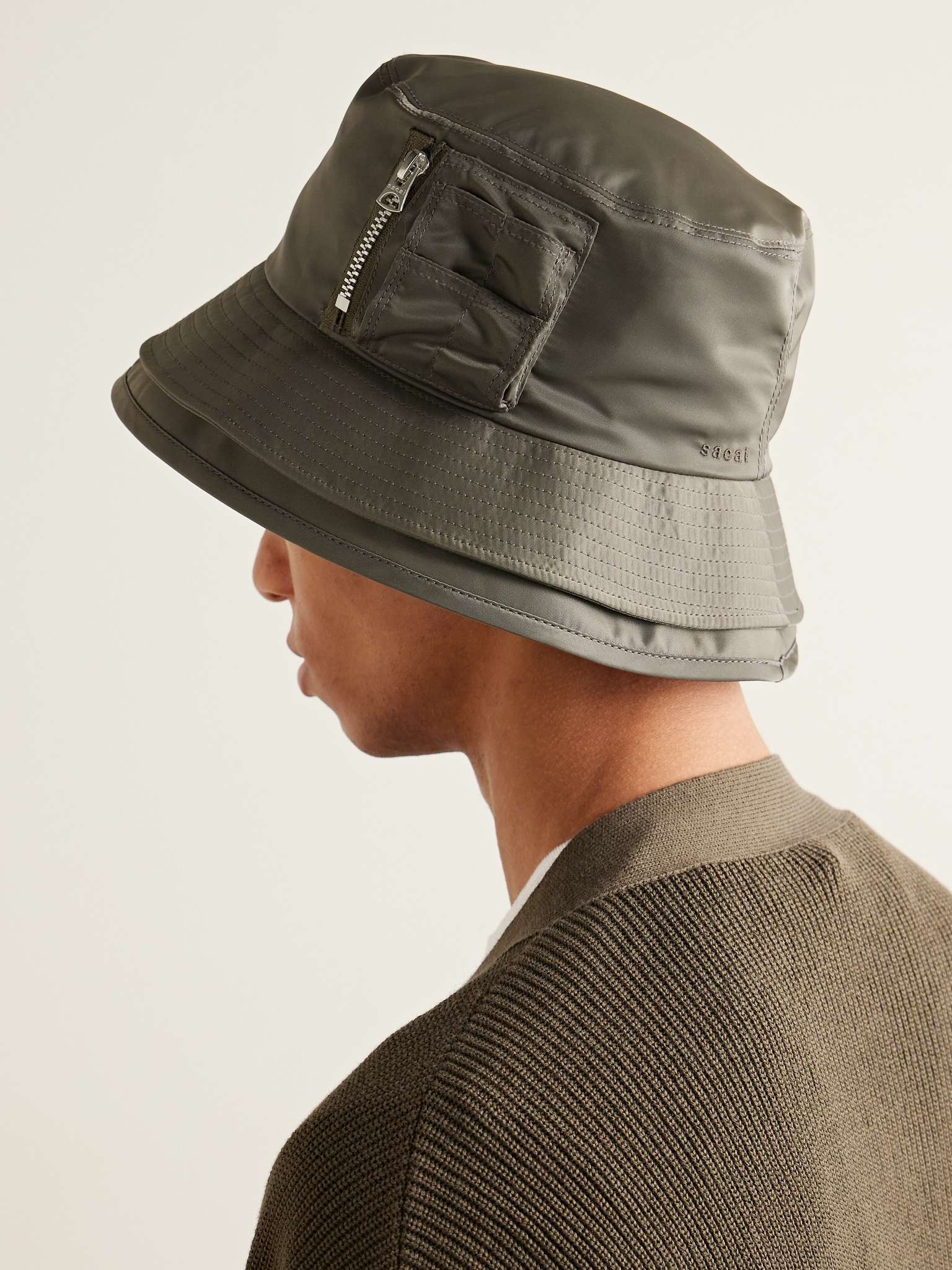 Layered Nylon Bucket Hat - 3