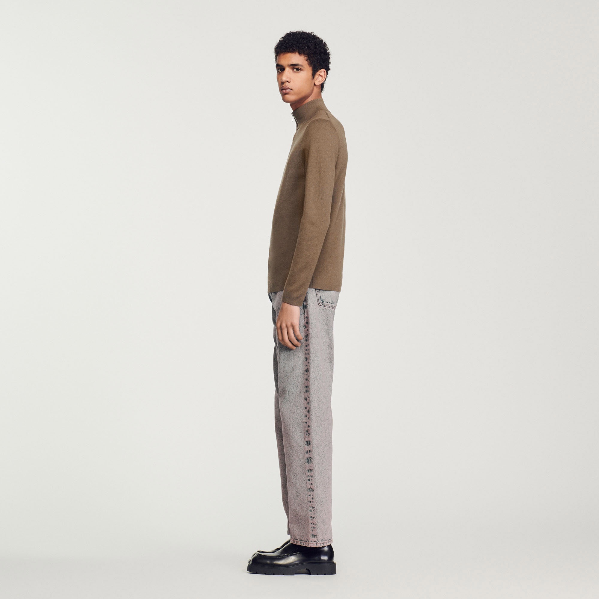 WOOL SWEATER WITH ZIPPED COLLAR - 7