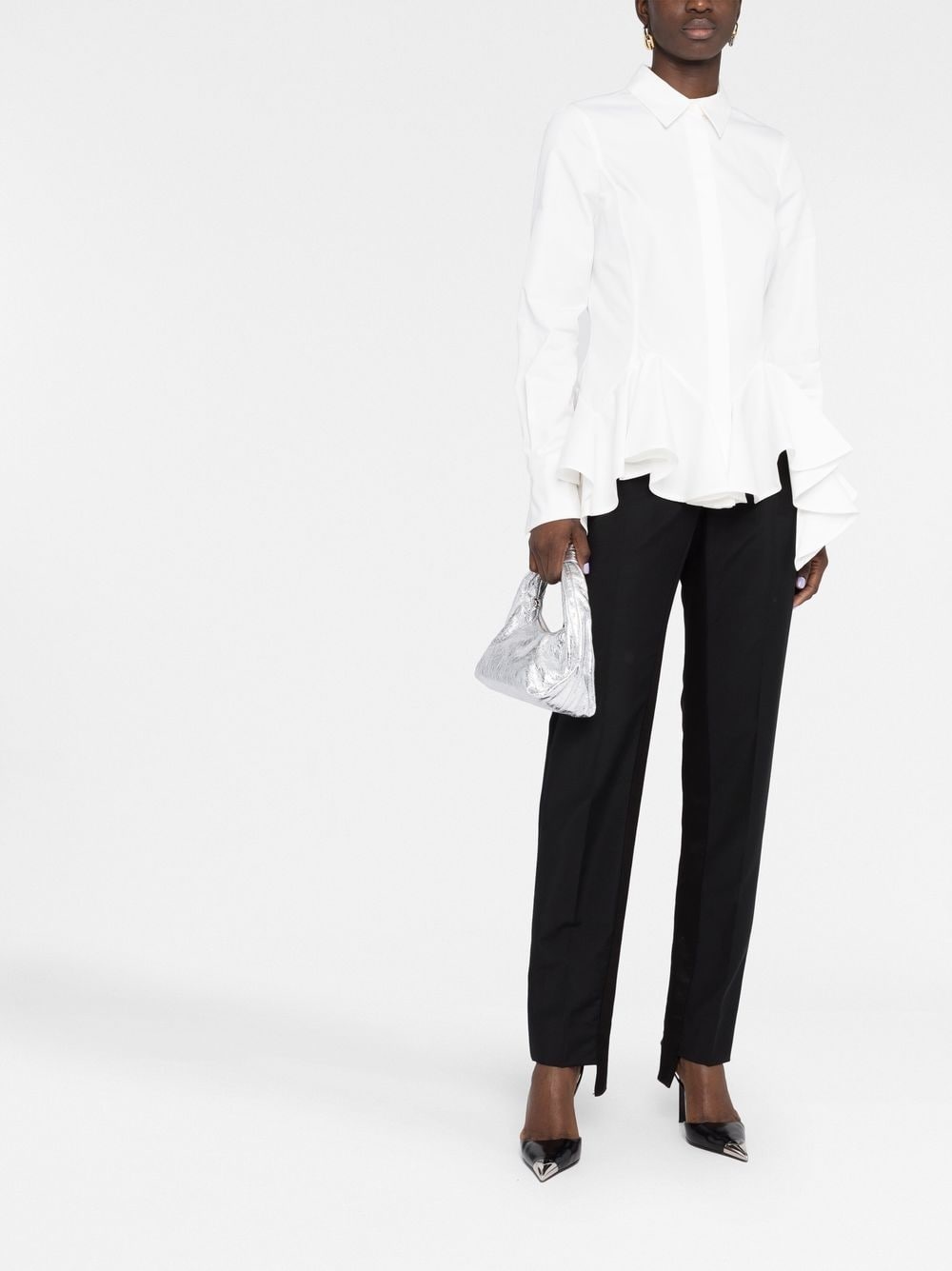 peplum-hem cotton shirt - 2