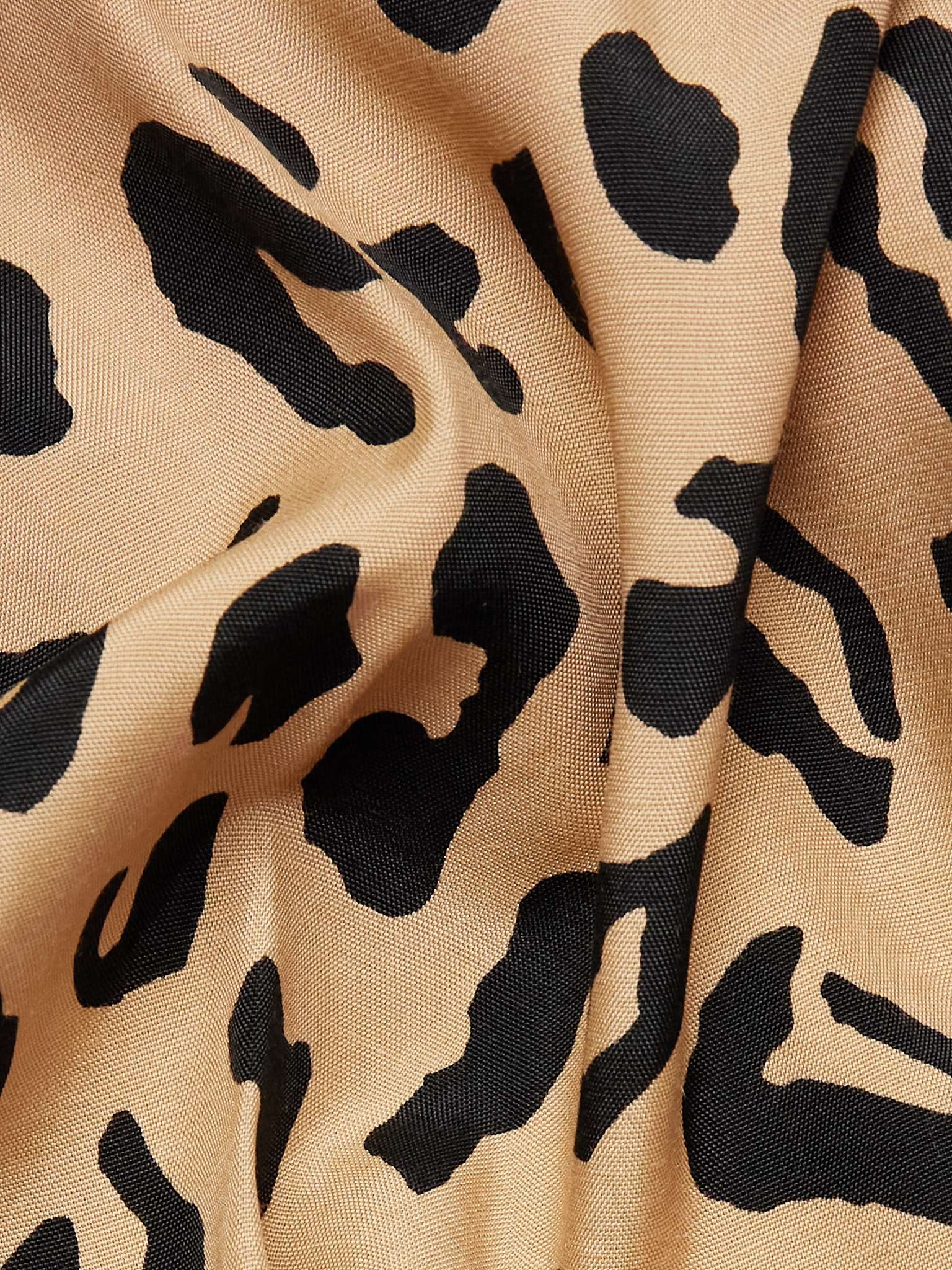 Convertible-Collar Leopard-Print Woven Shirt - 5