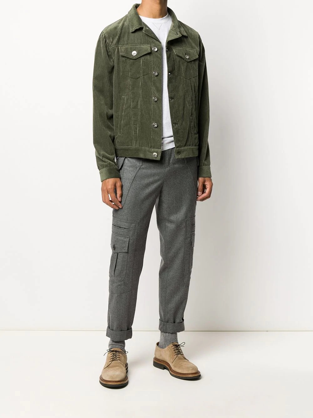 point collar corduroy jacket  - 2