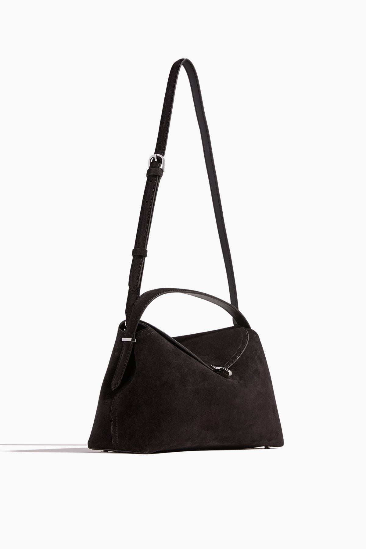T-Lock Suede Top Handle Bag in Espresso - 4