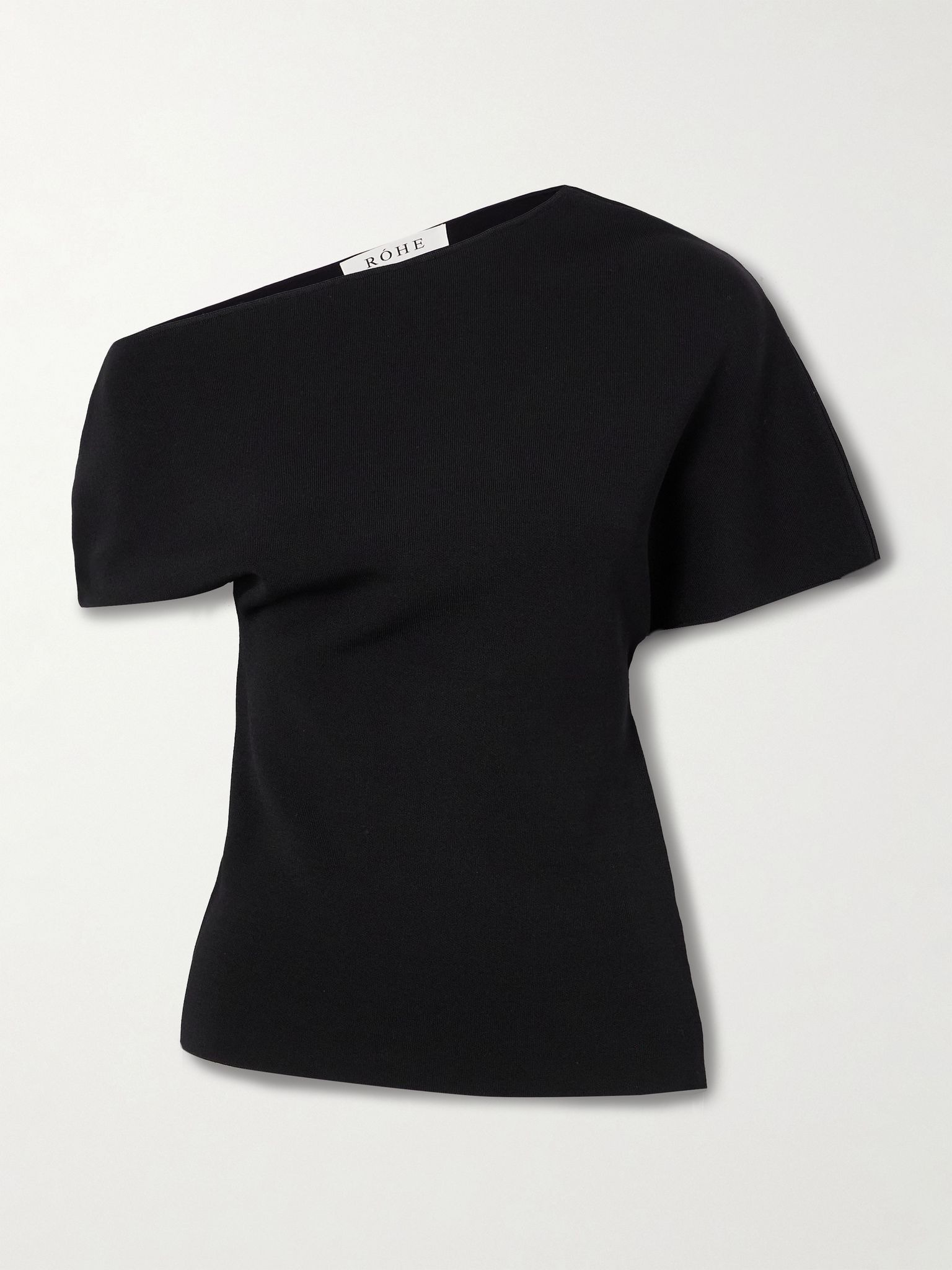 Asymmetric jersey top Black - 1