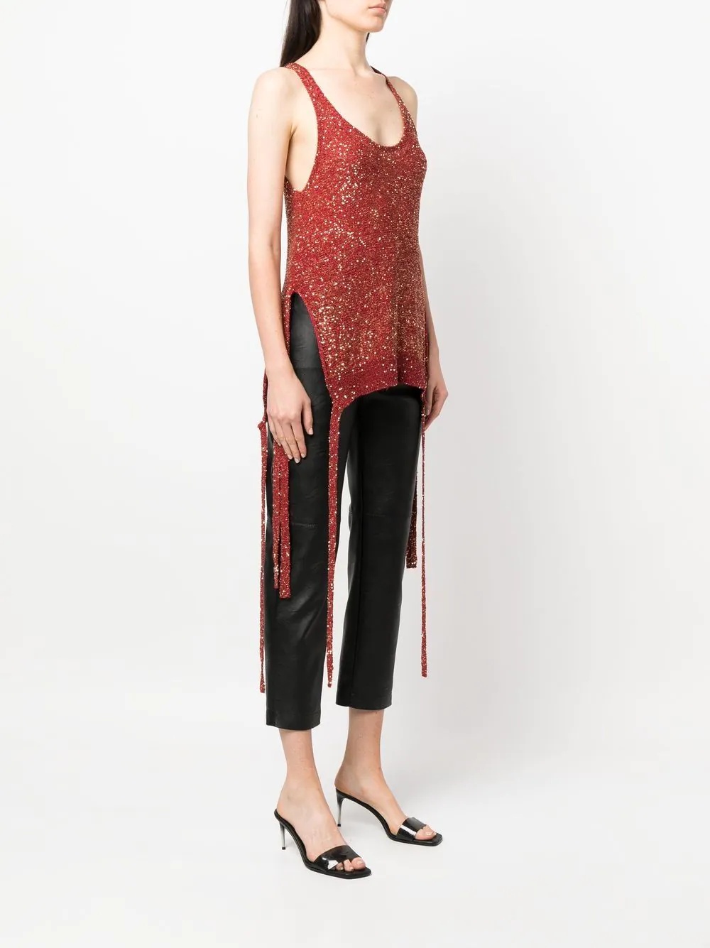 sequin-embellished knit tank top - 3