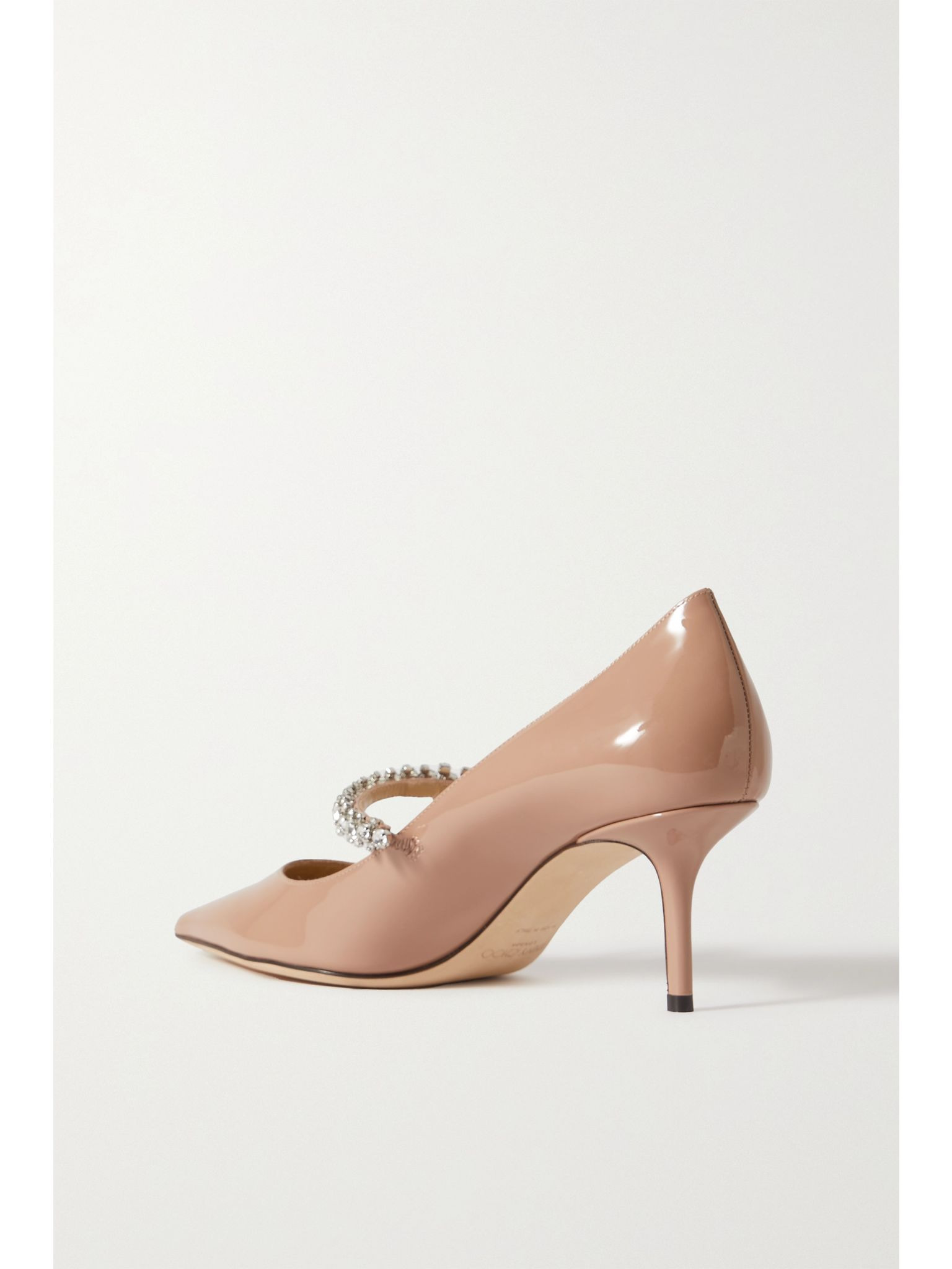 Bing 65 crystal-embellished patent-leather pumps Baby pink - 3