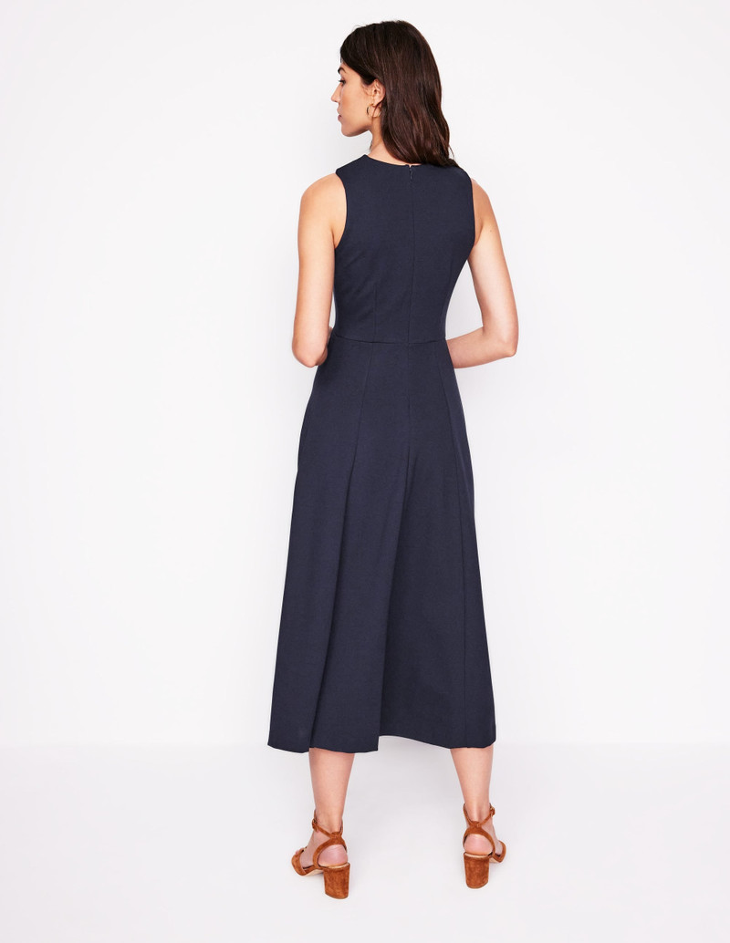Cross Front Ponte Dress-Navy 4