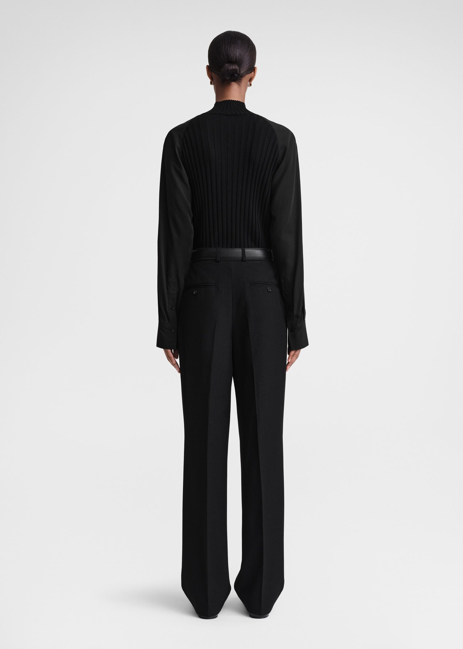 Double-pleated tailored trousers black - 4