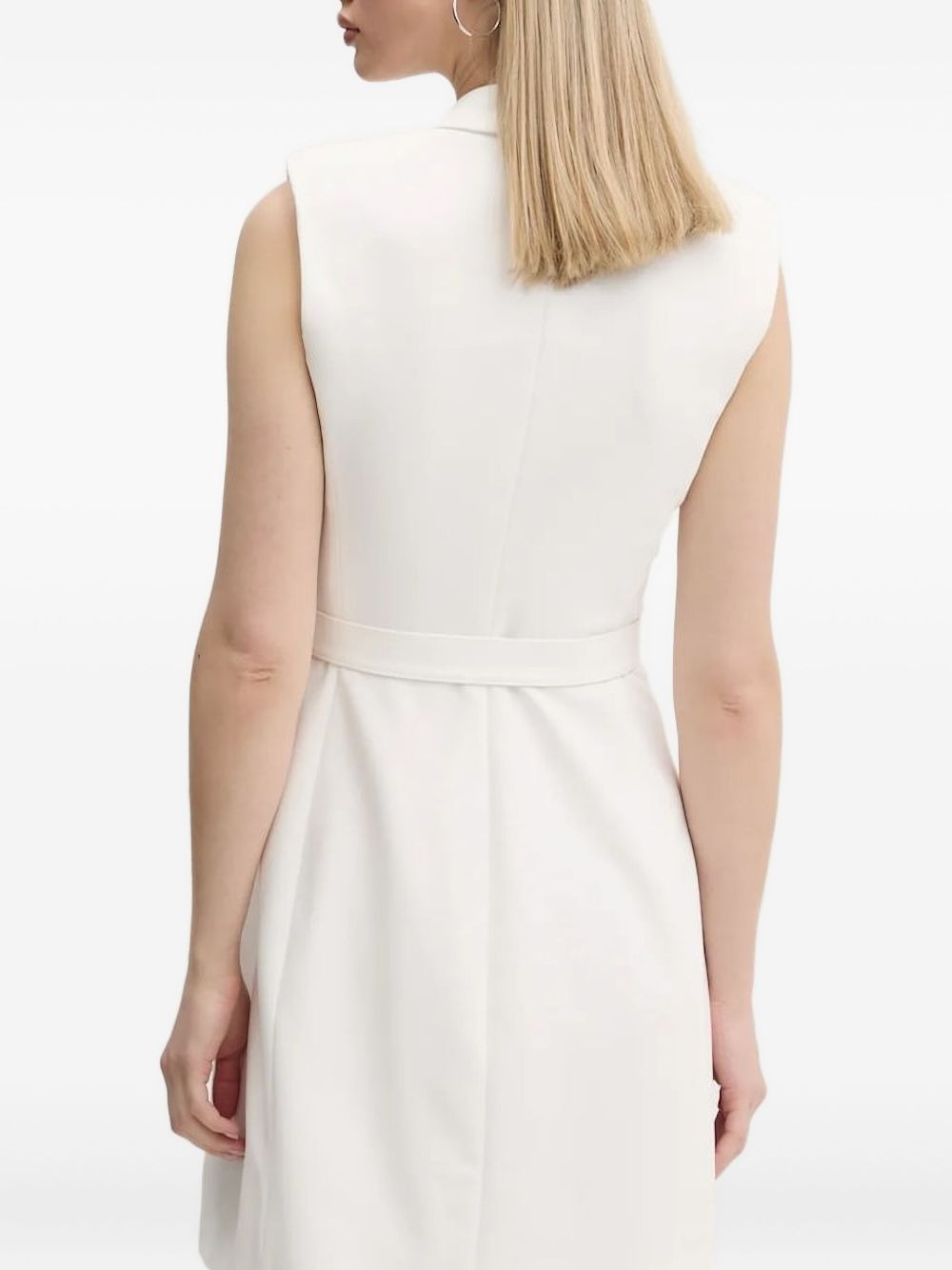 sleeveless belted blazer mini dress - 2