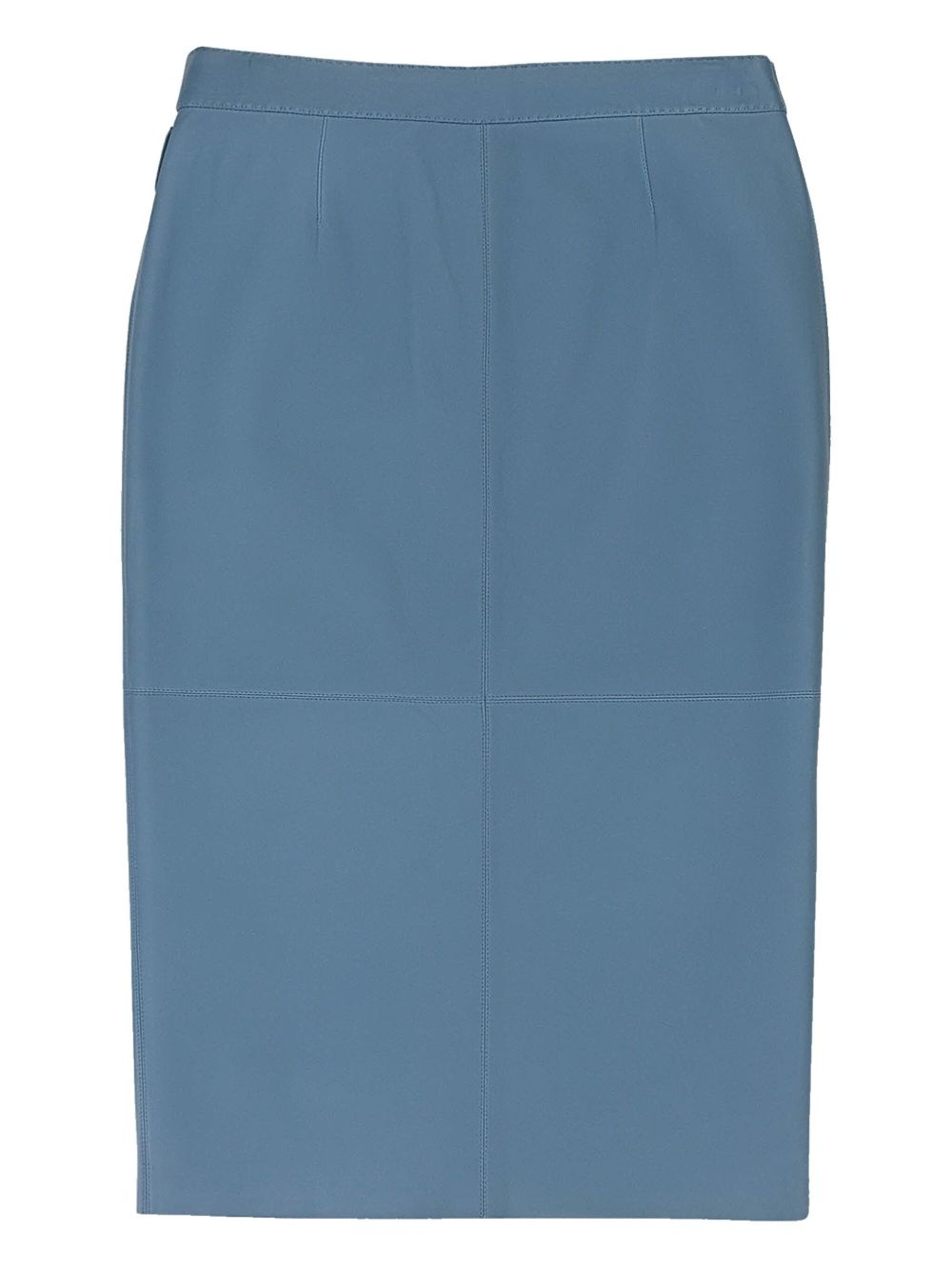 wrap-effect leather pencil skirt - 2