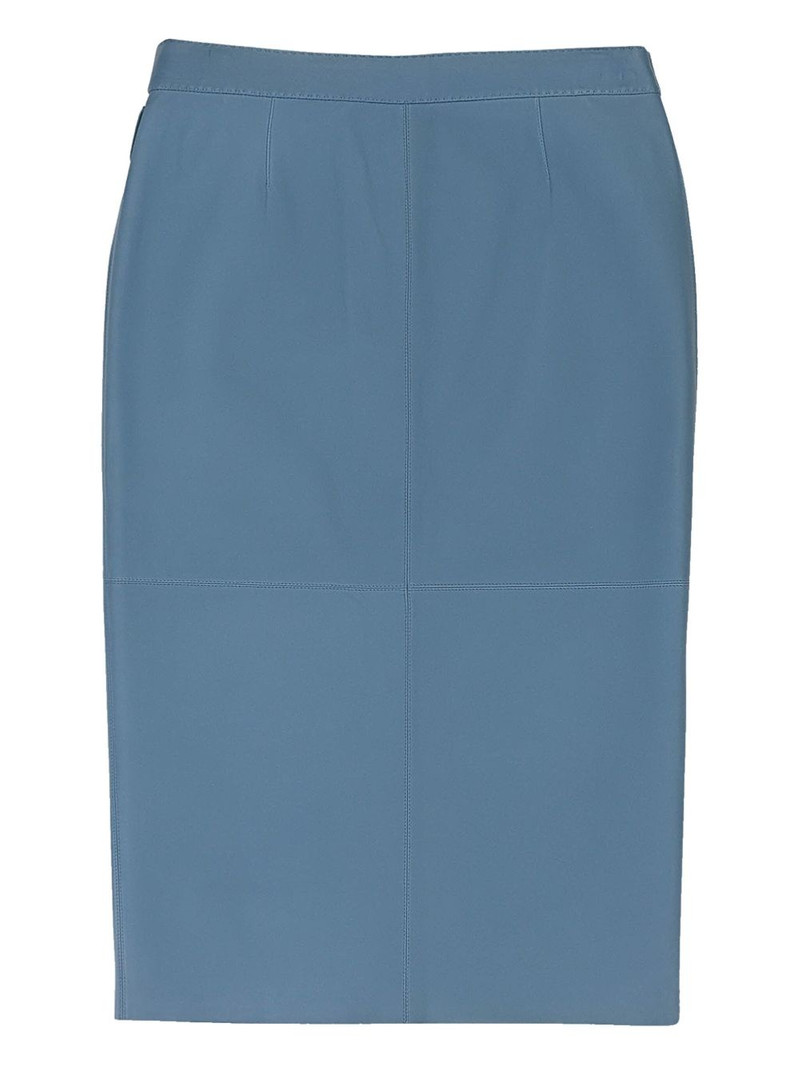 Loro Piana wrap-effect leather pencil skirt outlook