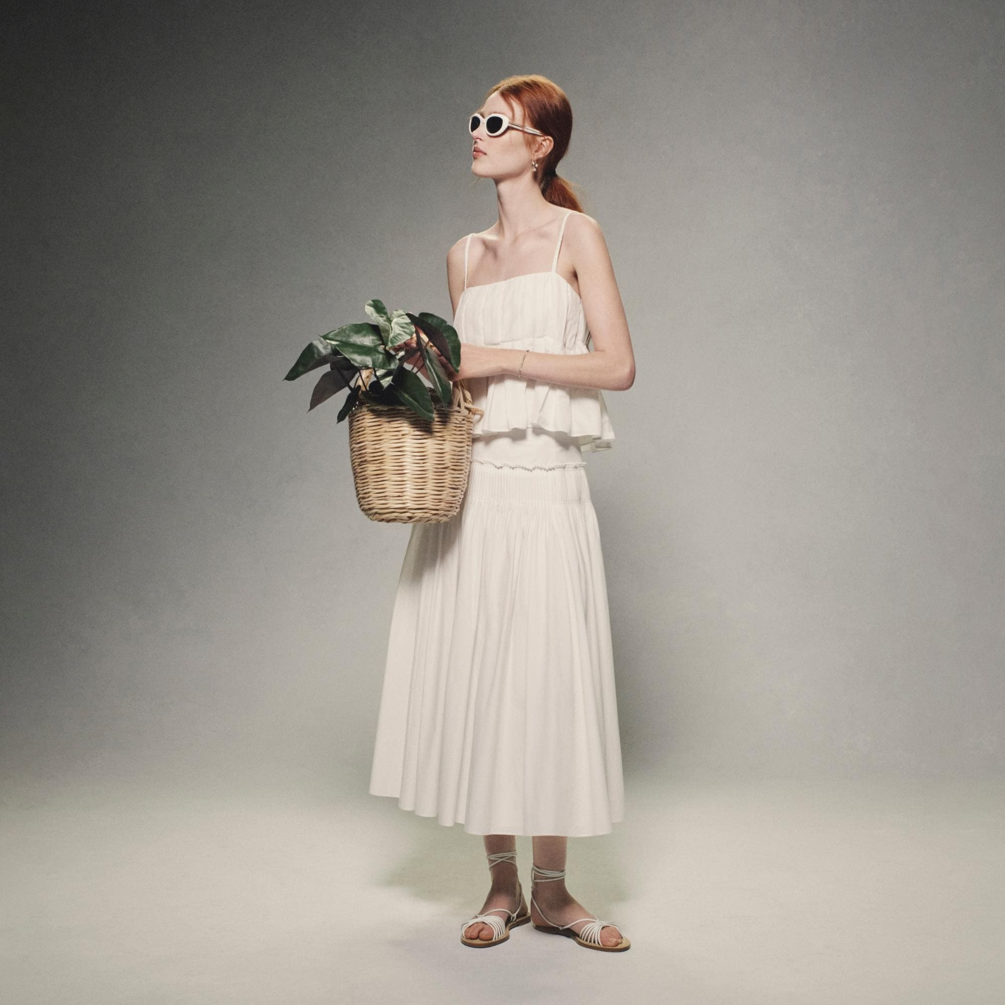Pleated Camisole in Cotton-Blend - 7