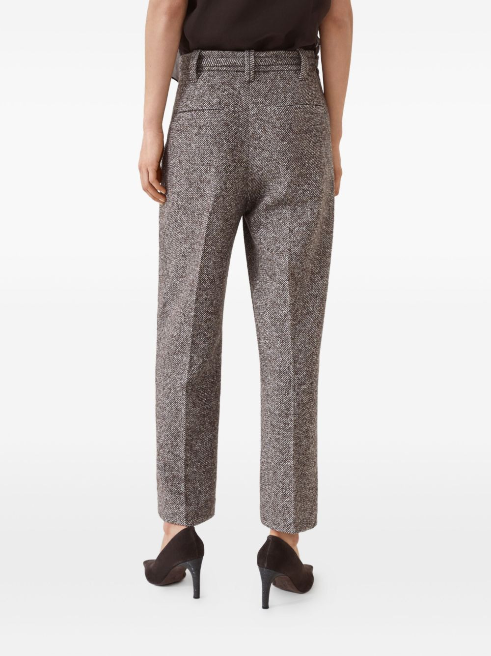 tweed belted trousers - 4