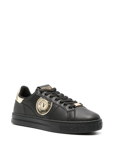 VERSACE JEANS COUTURE logo-patch leather sneakers outlook