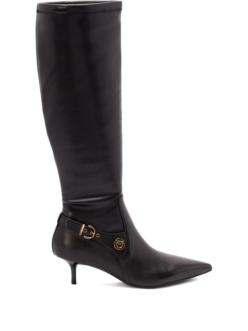buckle-detail pointed-toe high boots 1
