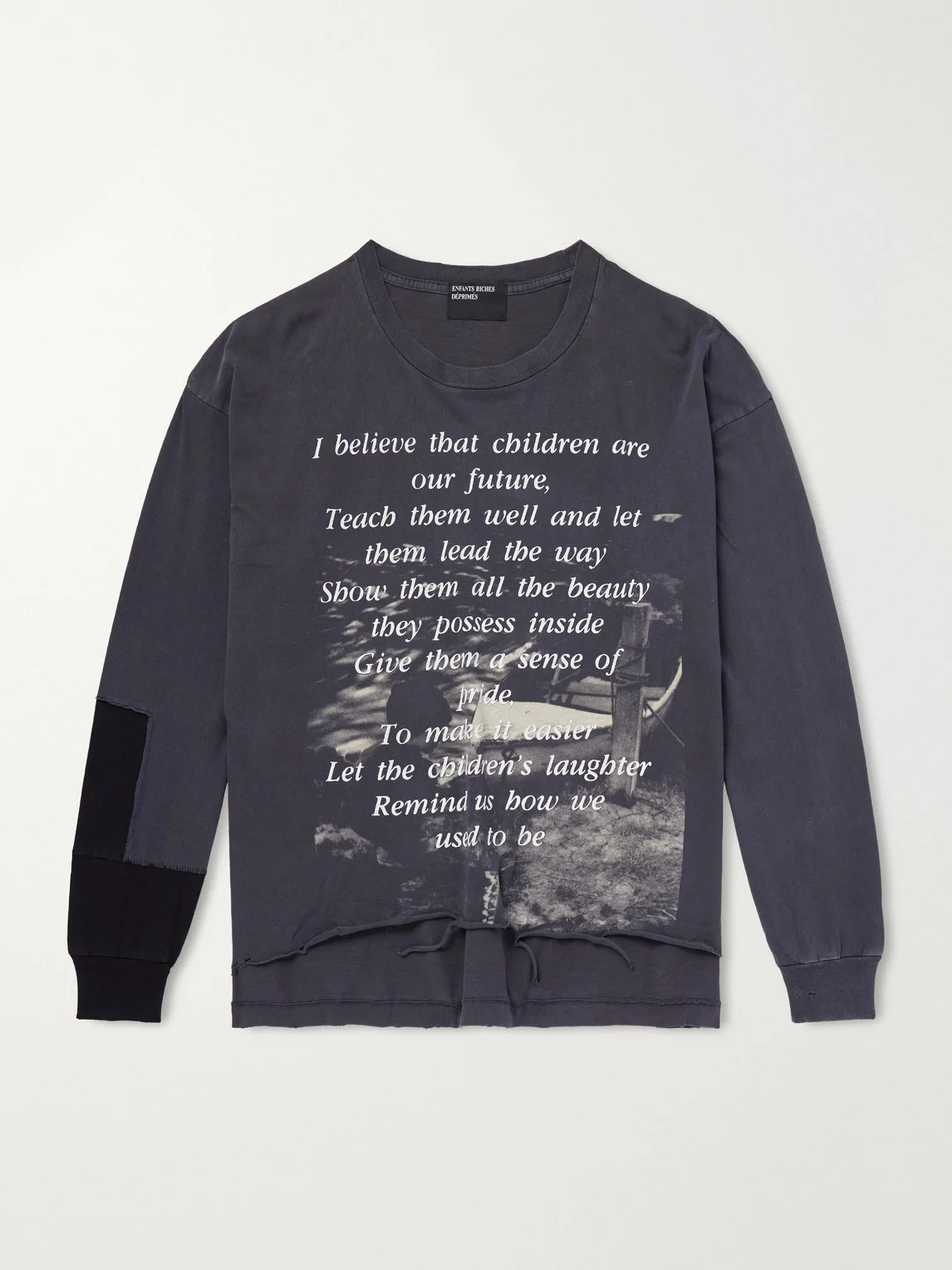 The Greatest Love of All Distressed Printed Cotton-Jersey T-Shirt - 1